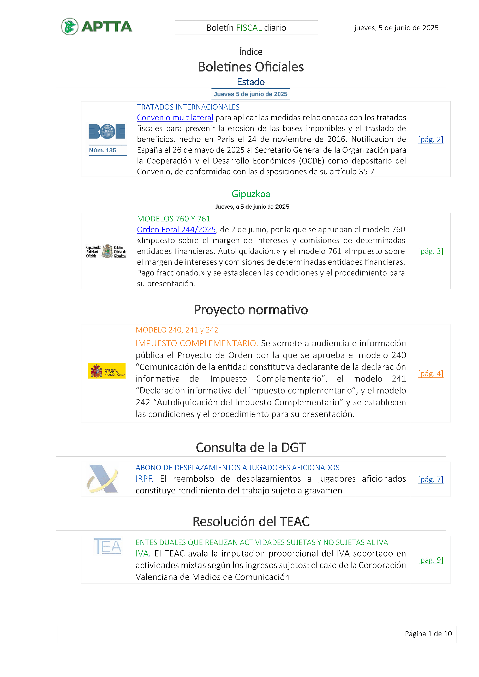 Boletín fiscal 05/06/2025