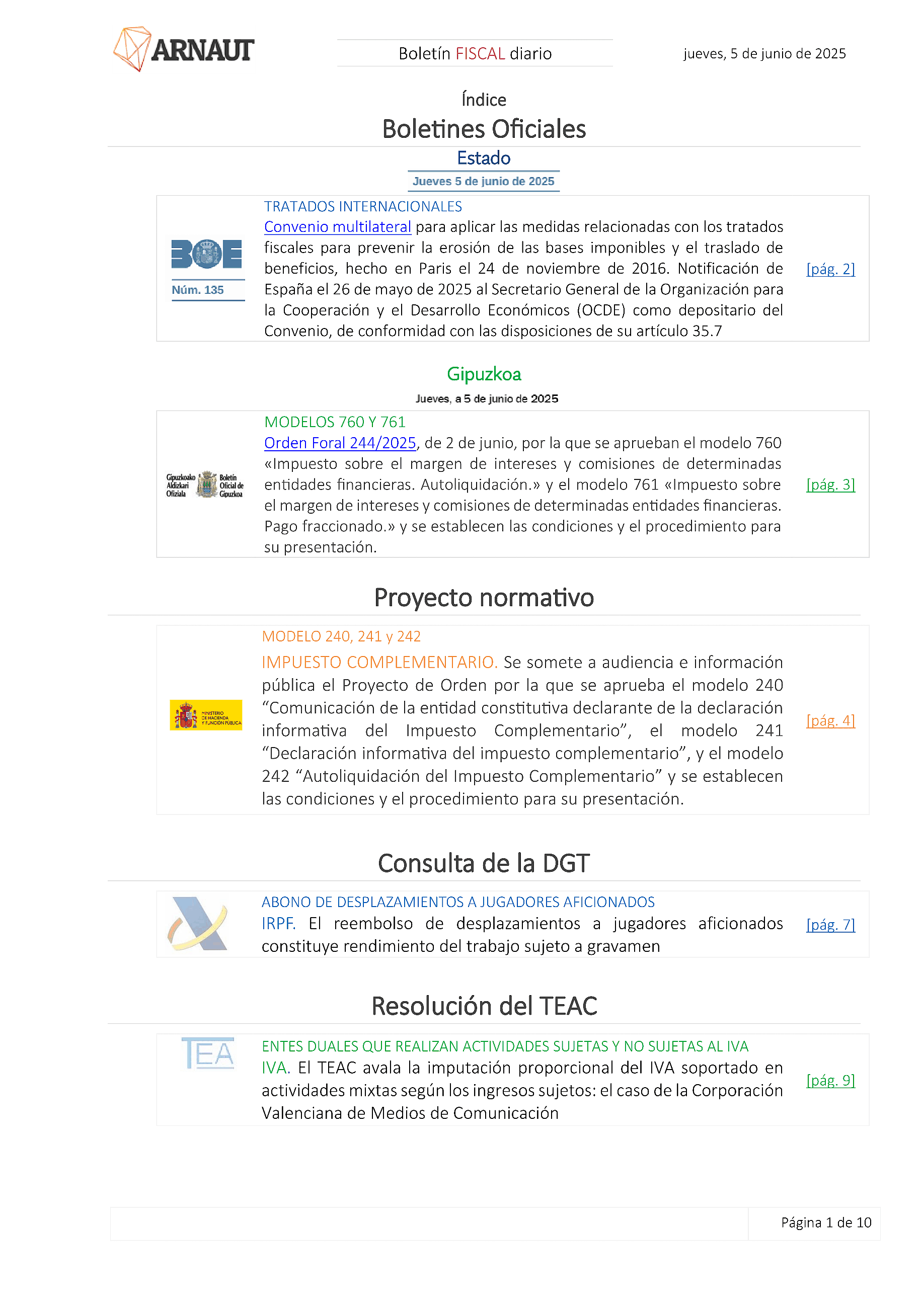 Boletín fiscal 05/06/2025