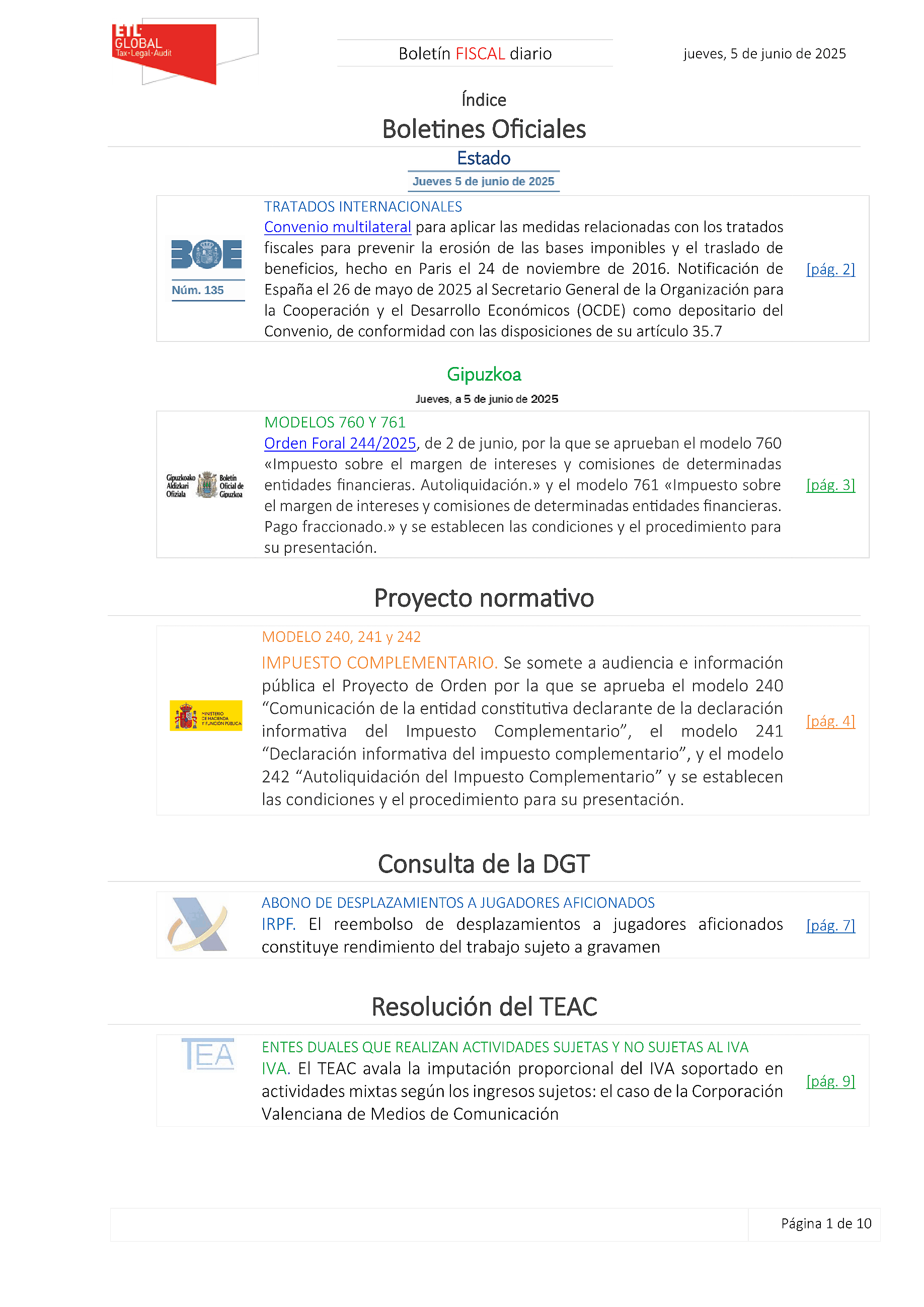 Boletín fiscal 05/06/2025