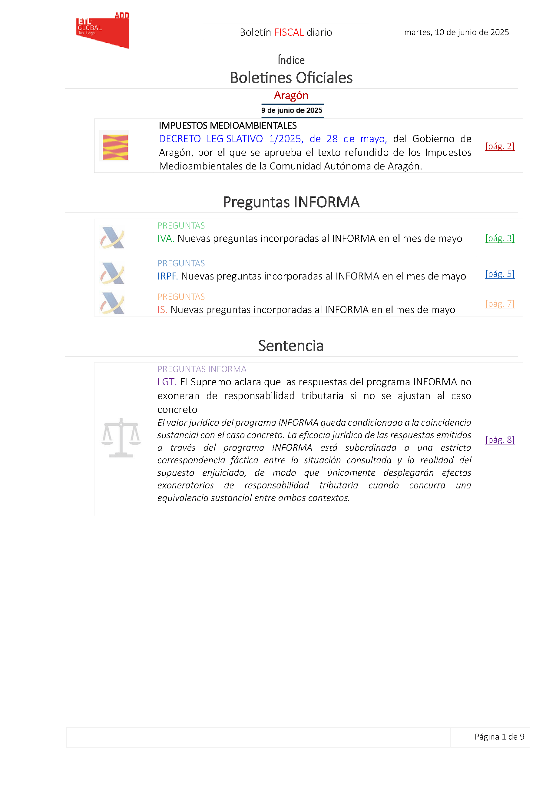 Boletín fiscal 10/06/2025