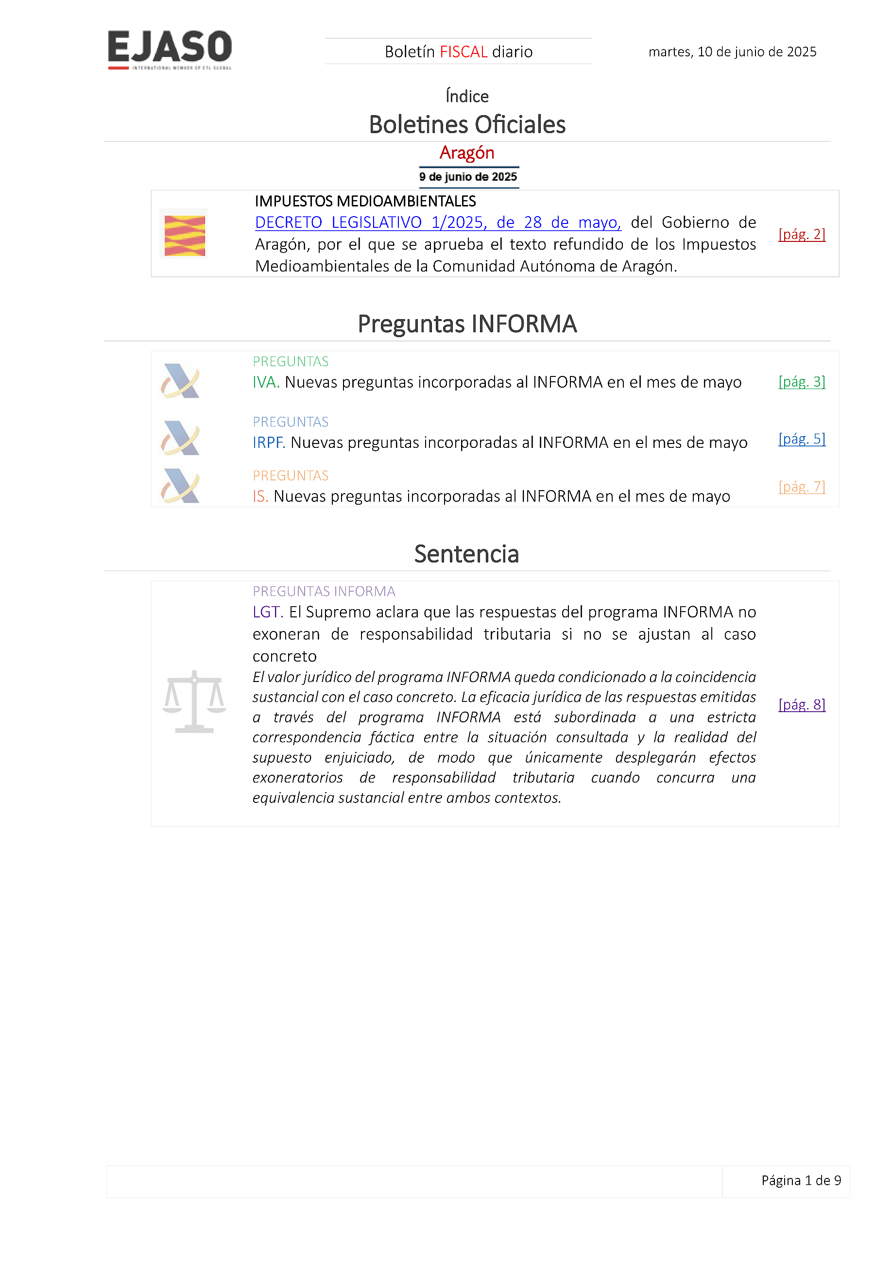 Boletín fiscal 10/06/2025