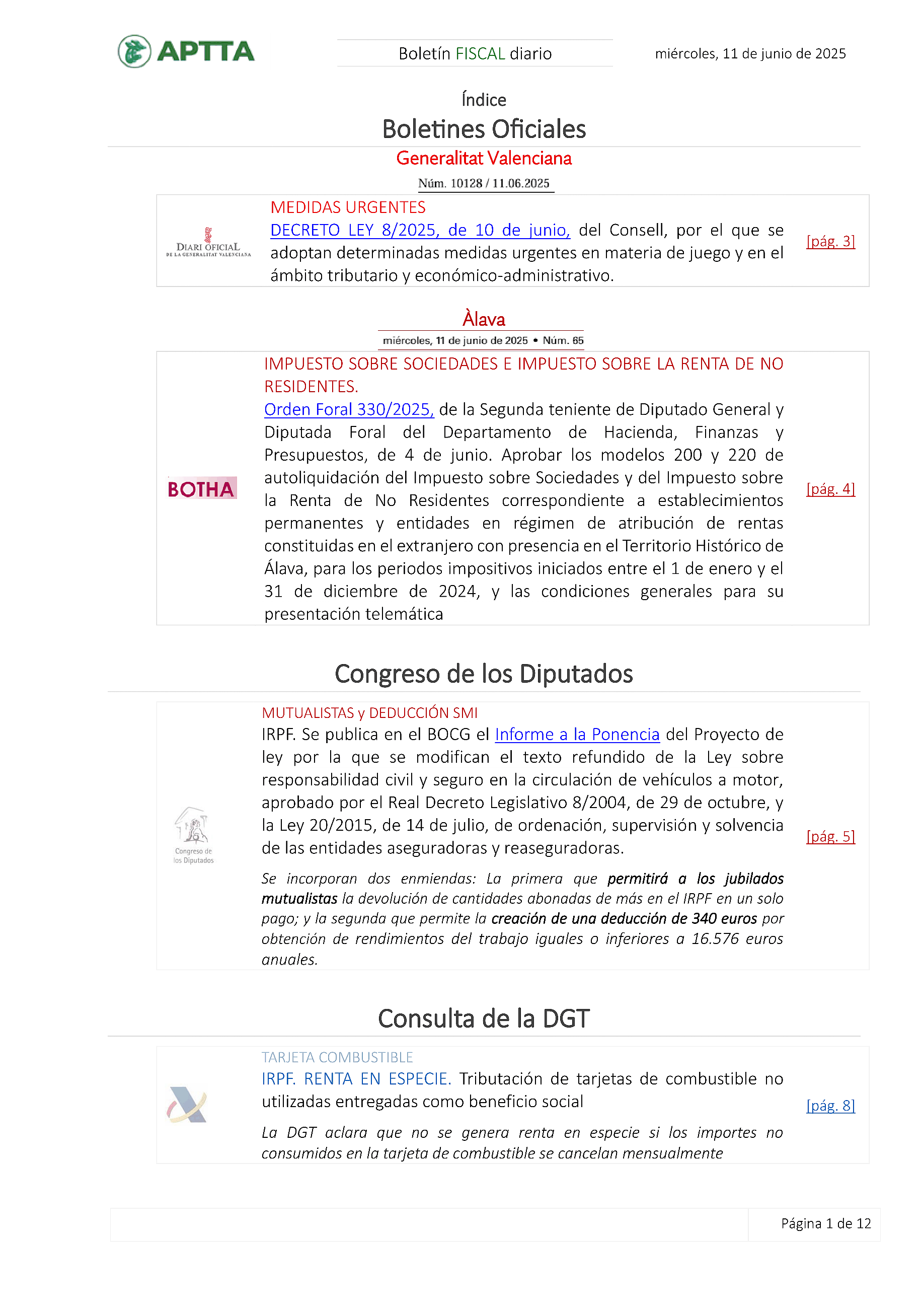 Boletín fiscal 11/06/2025