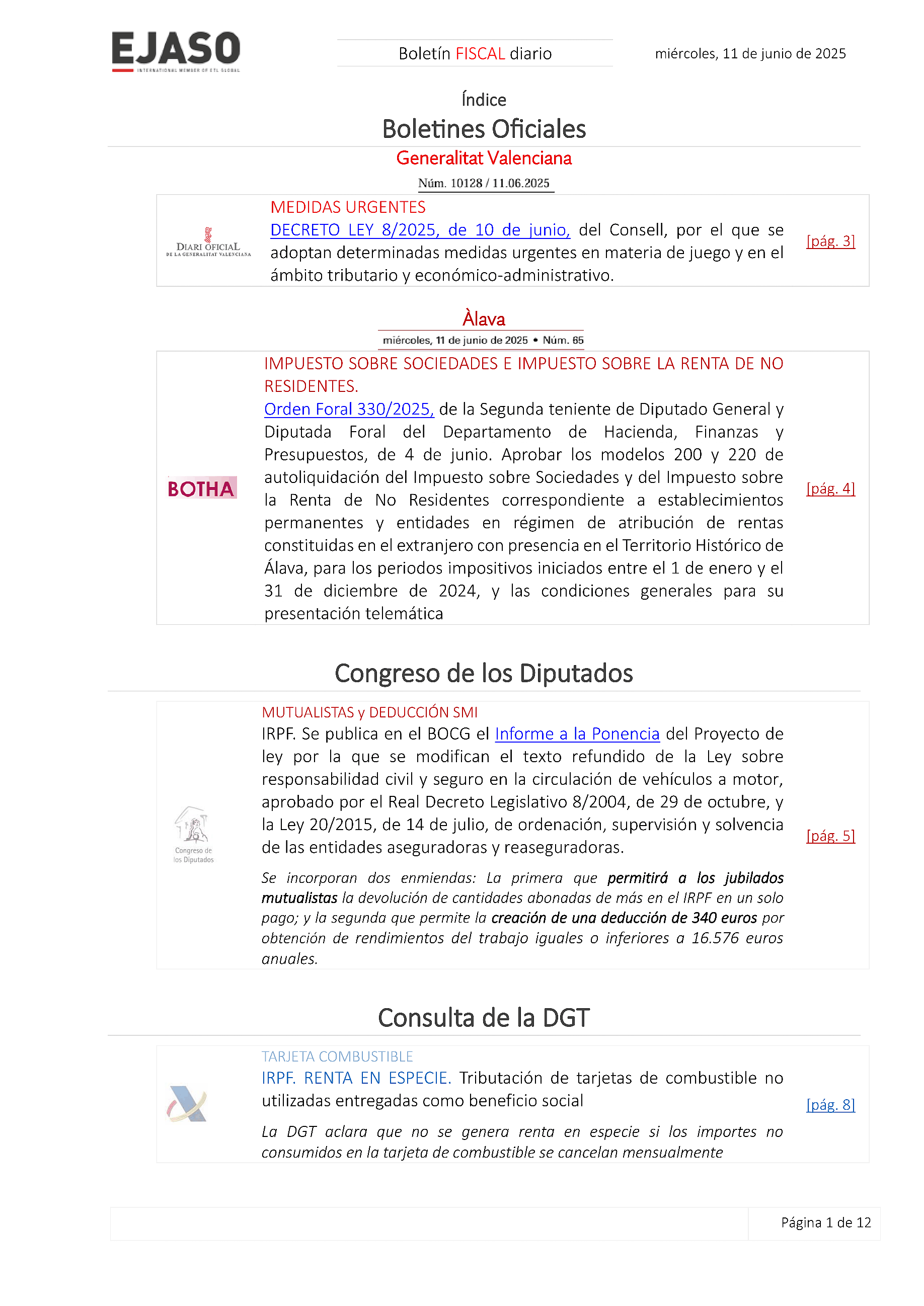 Boletín fiscal 11/06/2025