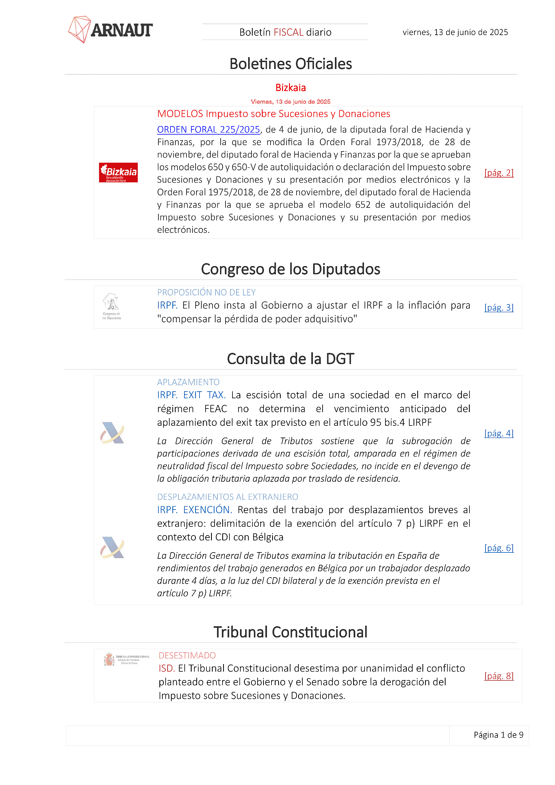 Boletín fiscal 13/06/2025