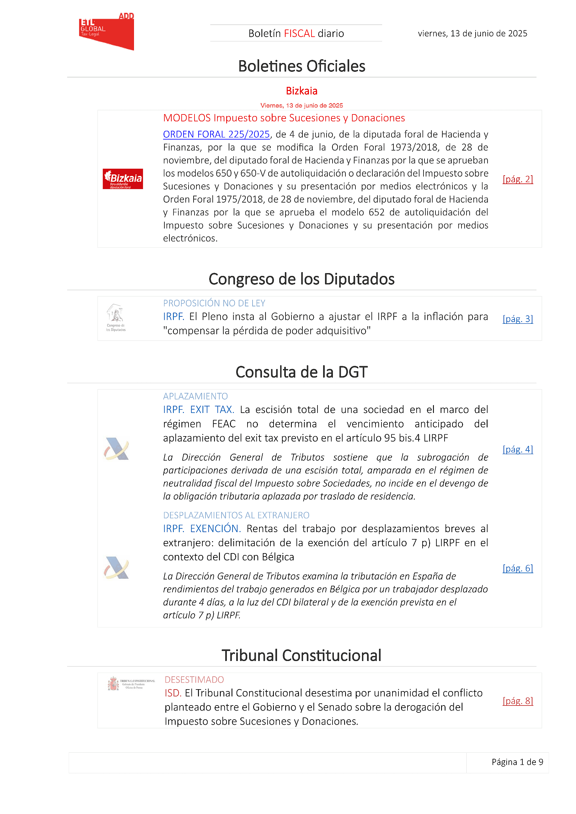 Boletín fiscal 13/06/2025