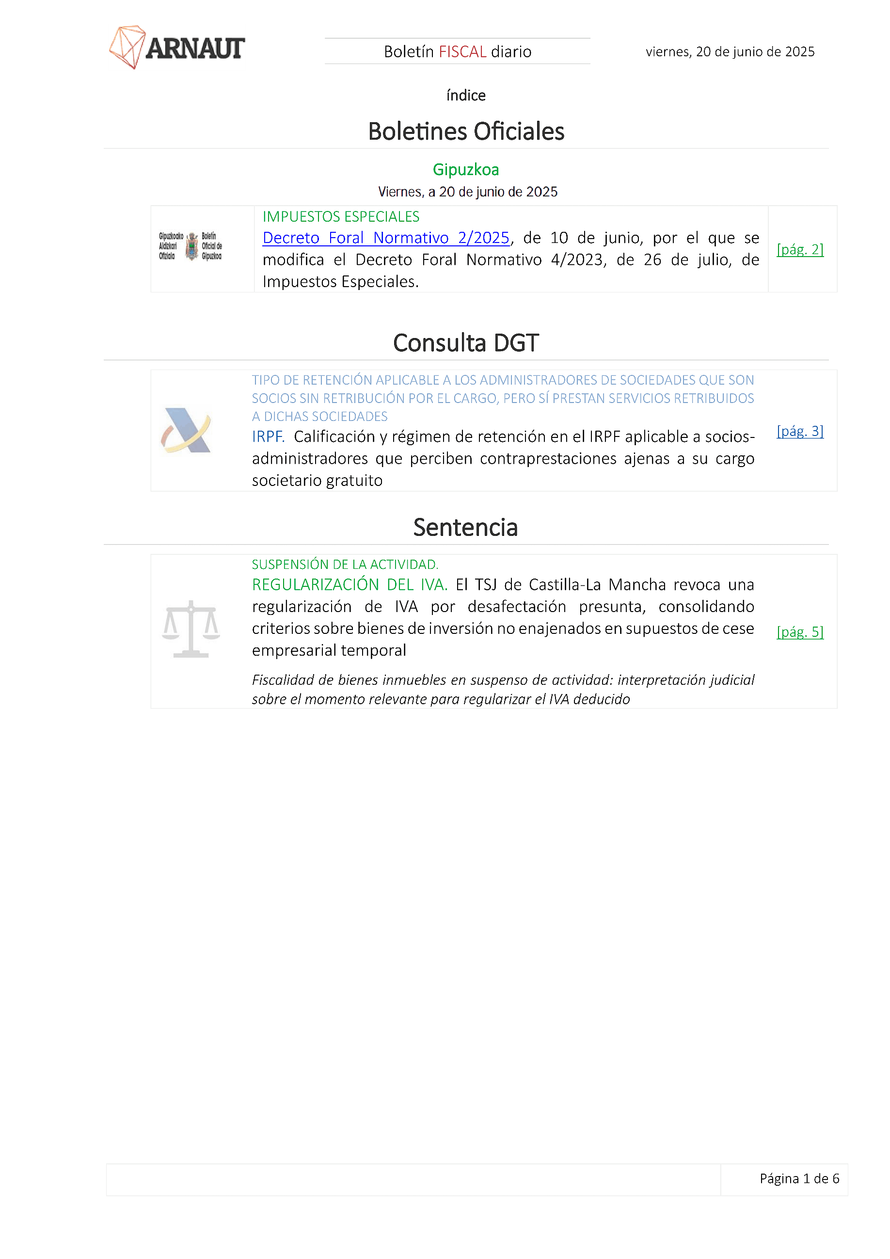 Boletín fiscal 20/06/2025