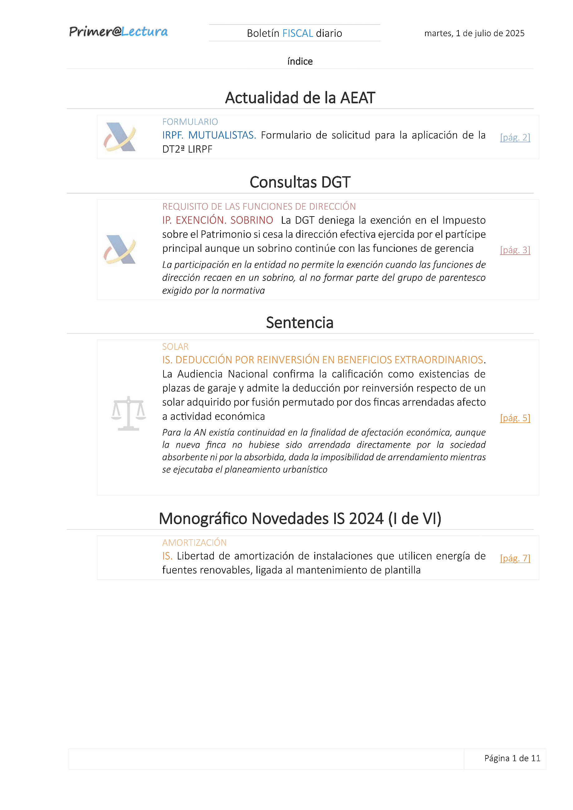 Boletín fiscal 01/07/2025