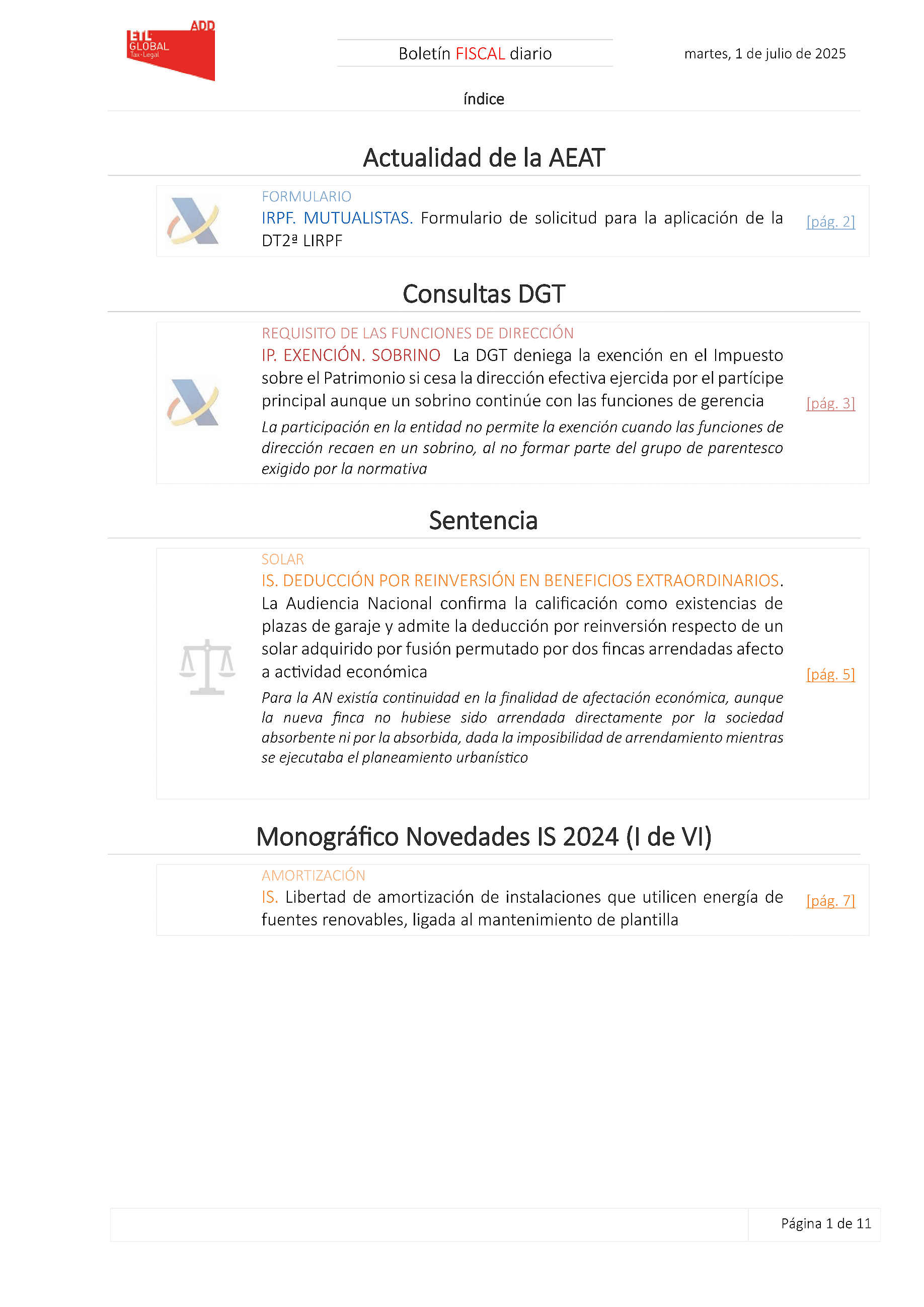 Boletín fiscal 01/07/2025
