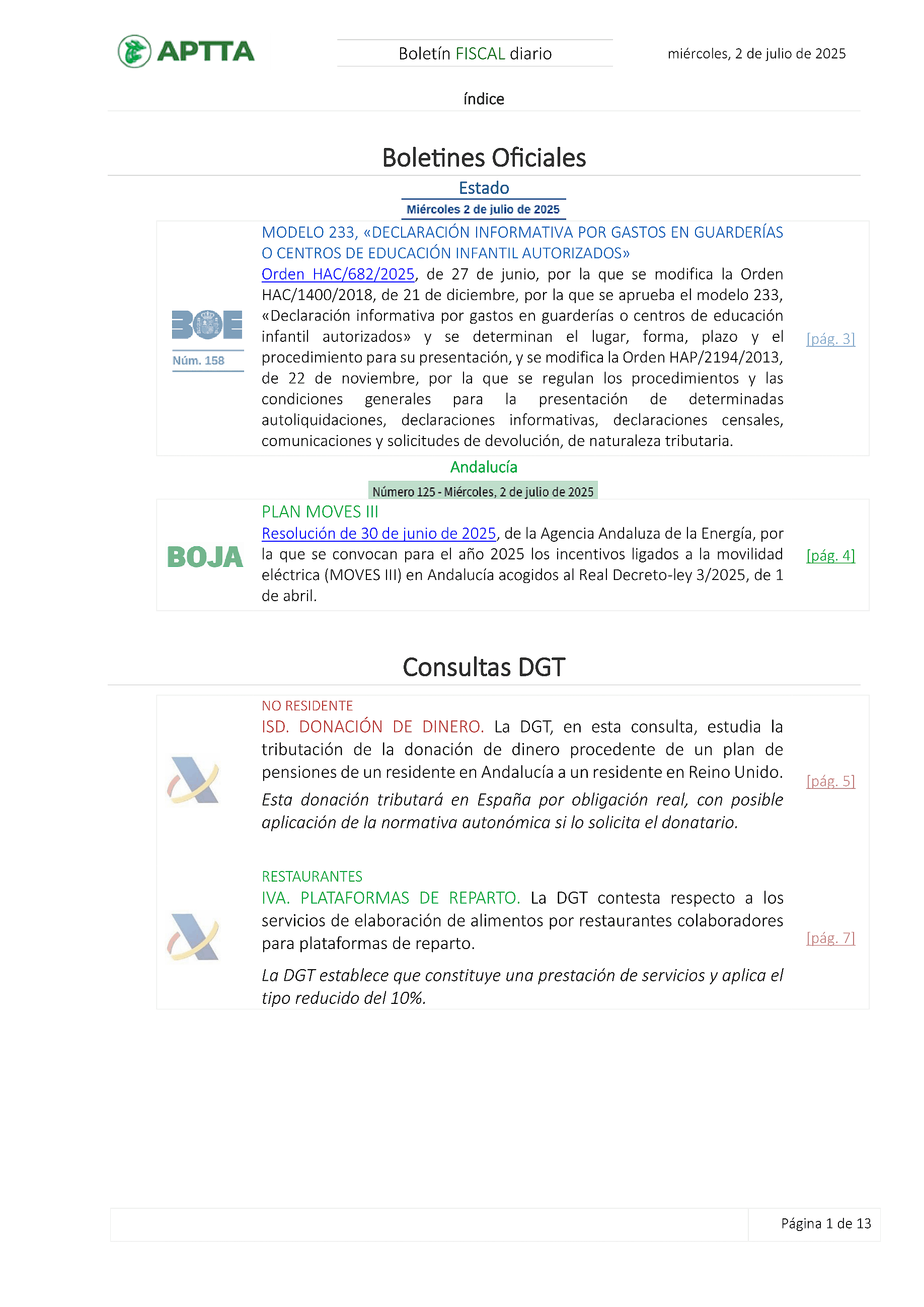 Boletín fiscal 02/07/2025