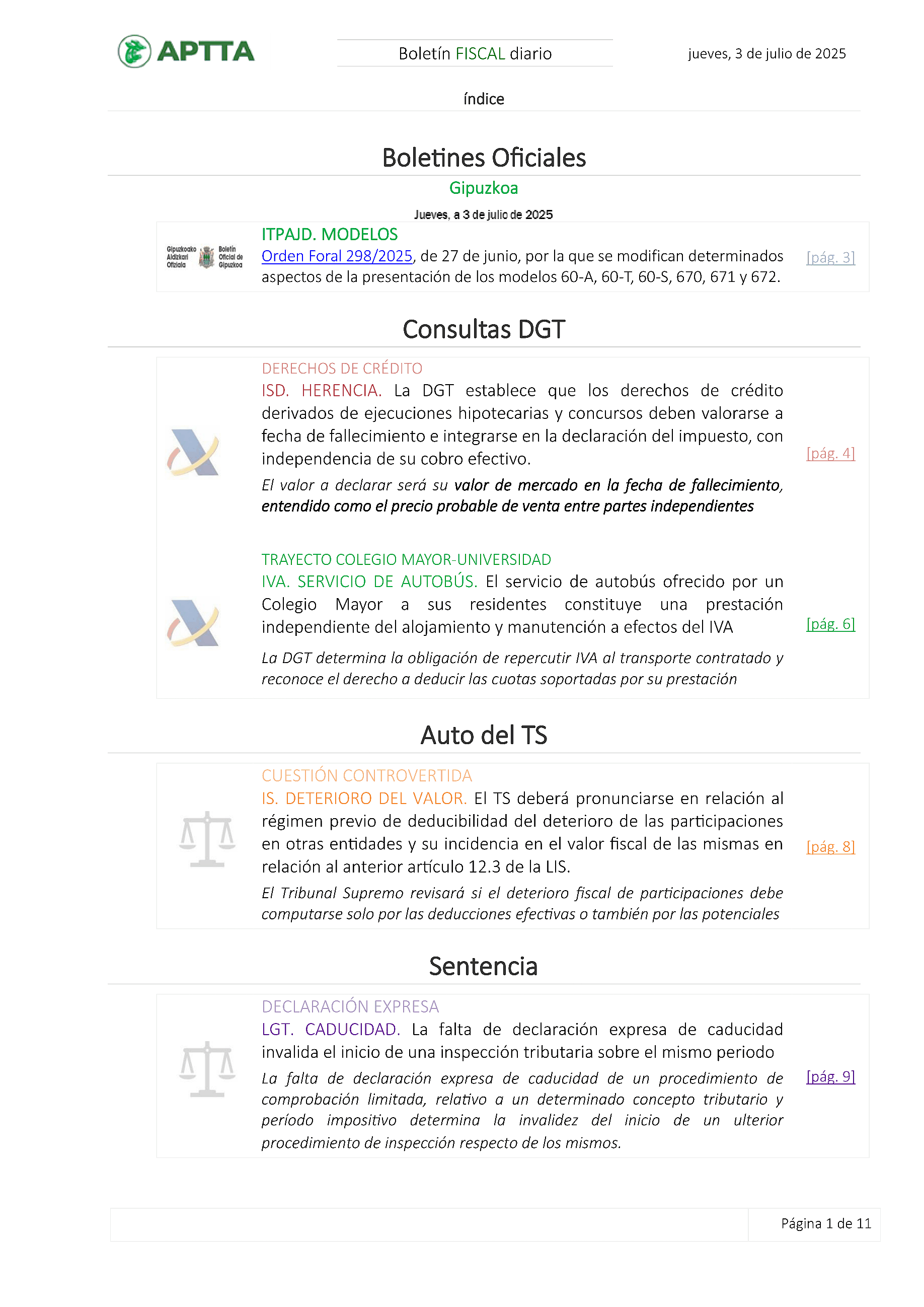 Boletín fiscal 03/07/2025