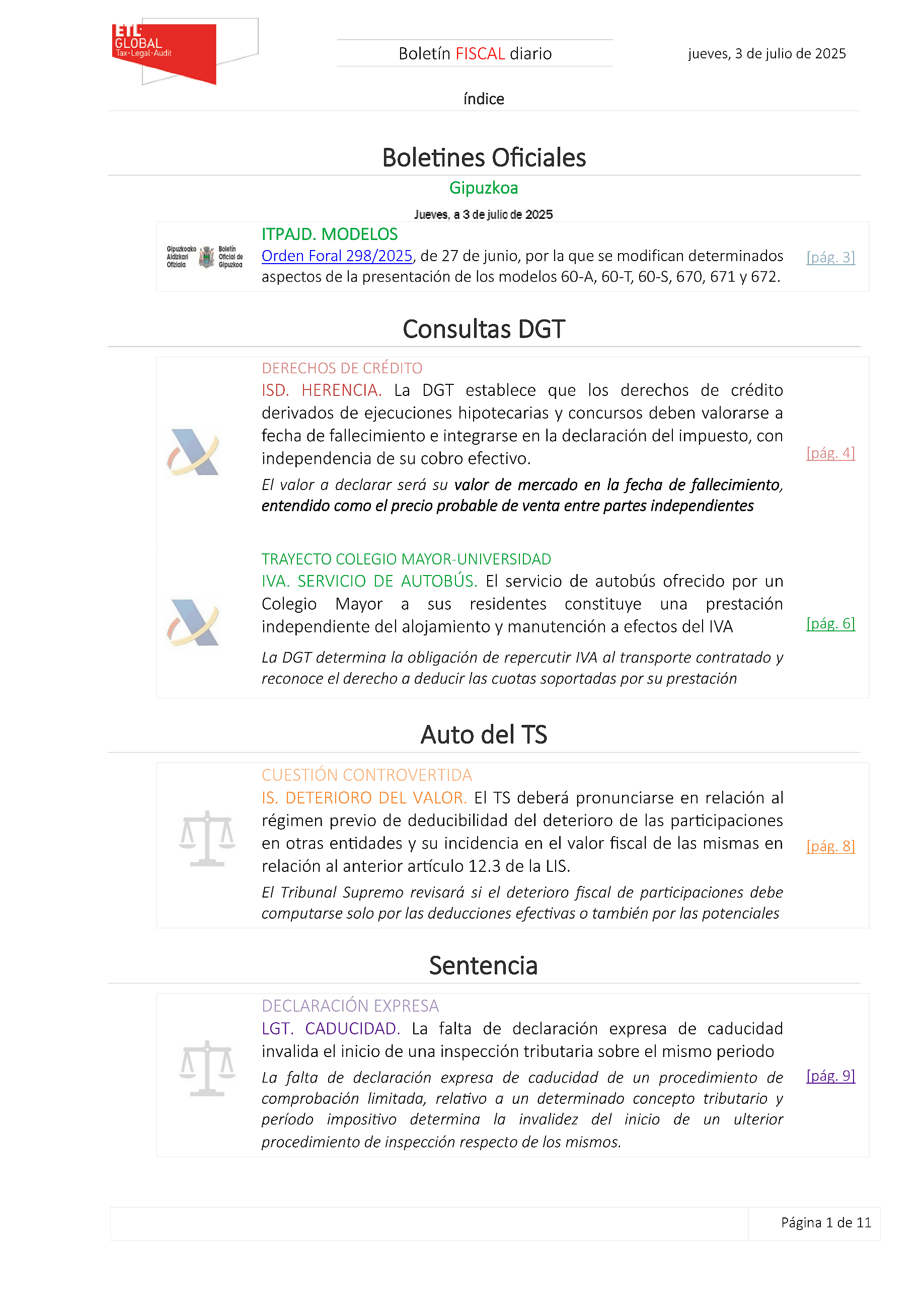 Boletín fiscal 03/07/2025