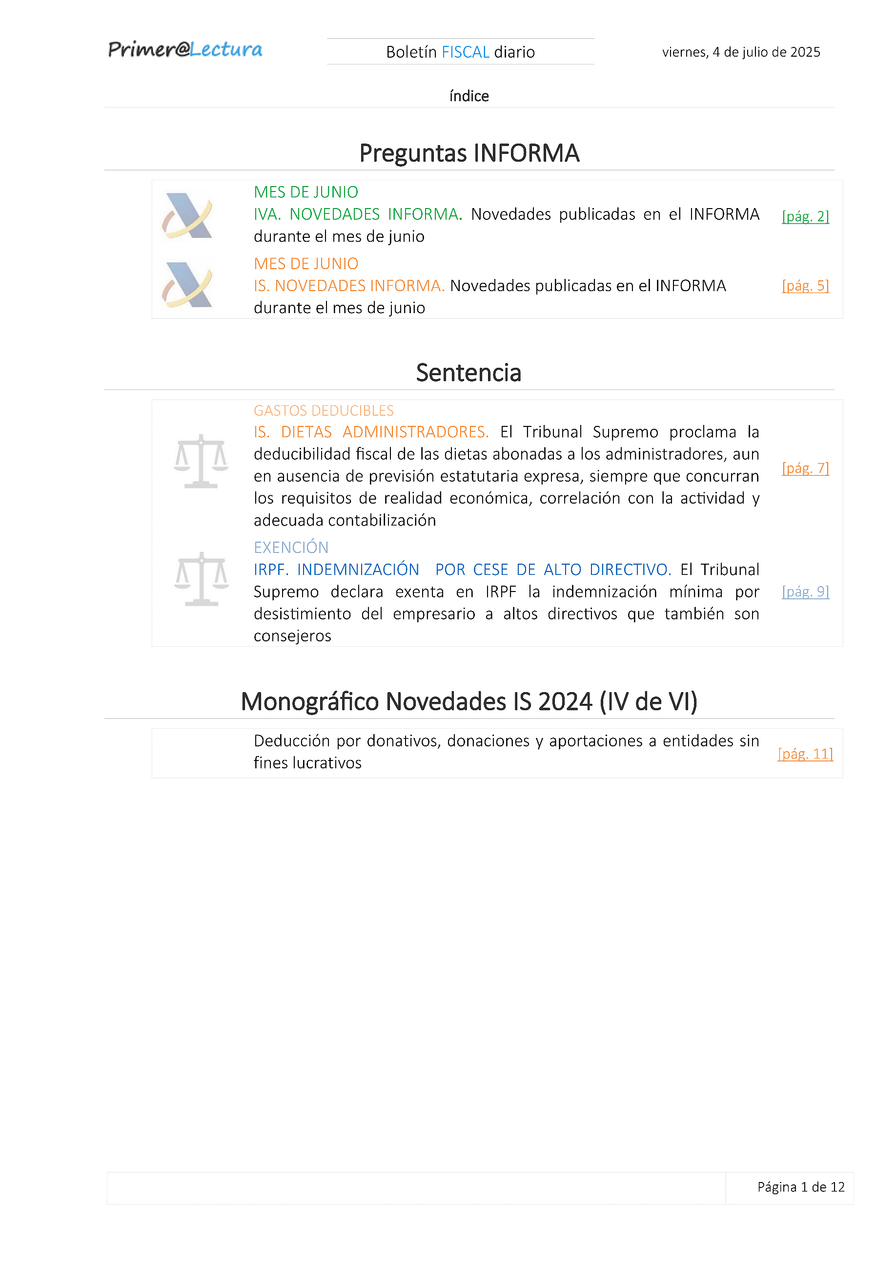 Boletín fiscal 04/07/2025