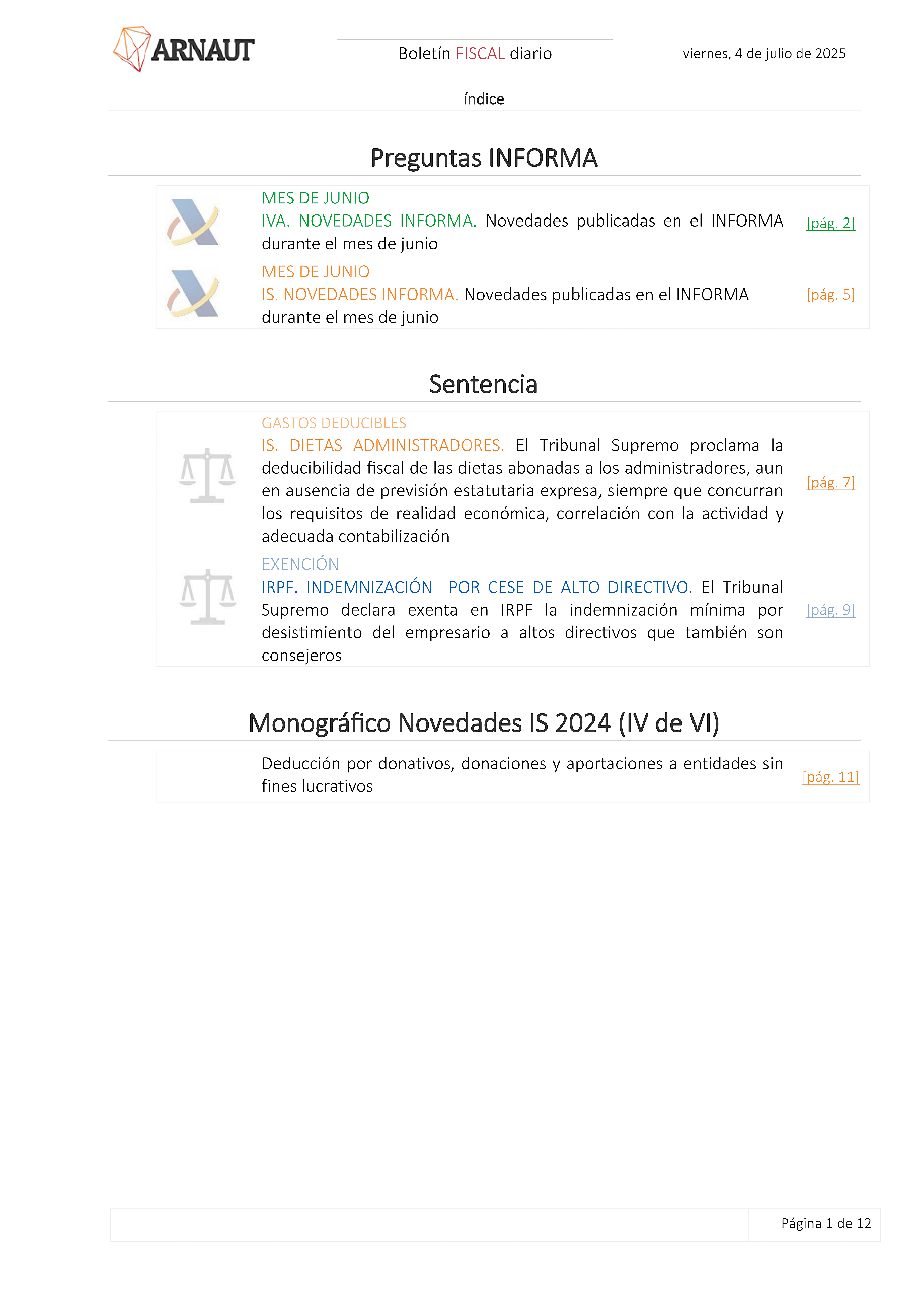 Boletín fiscal 04/07/2025