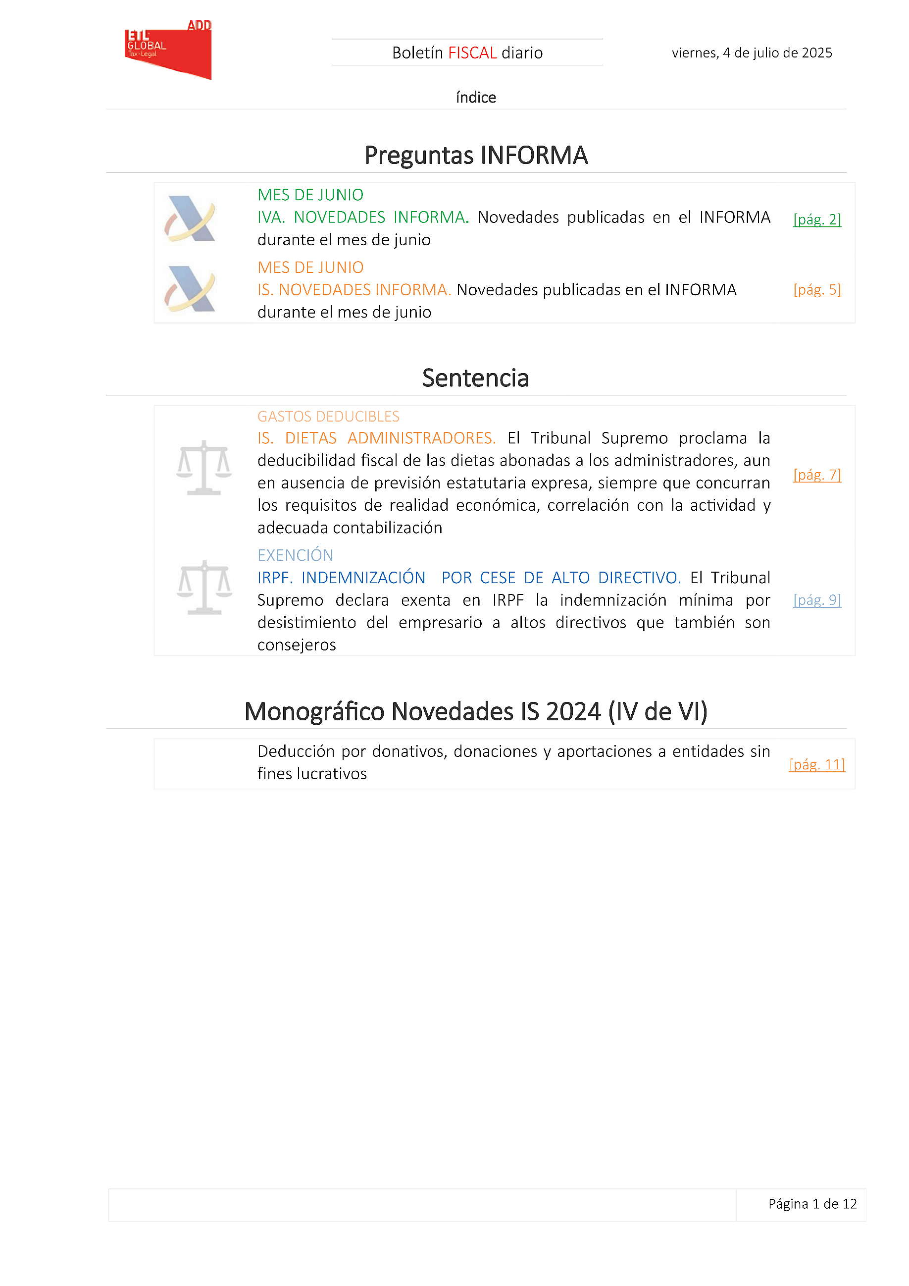 Boletín fiscal 04/07/2025