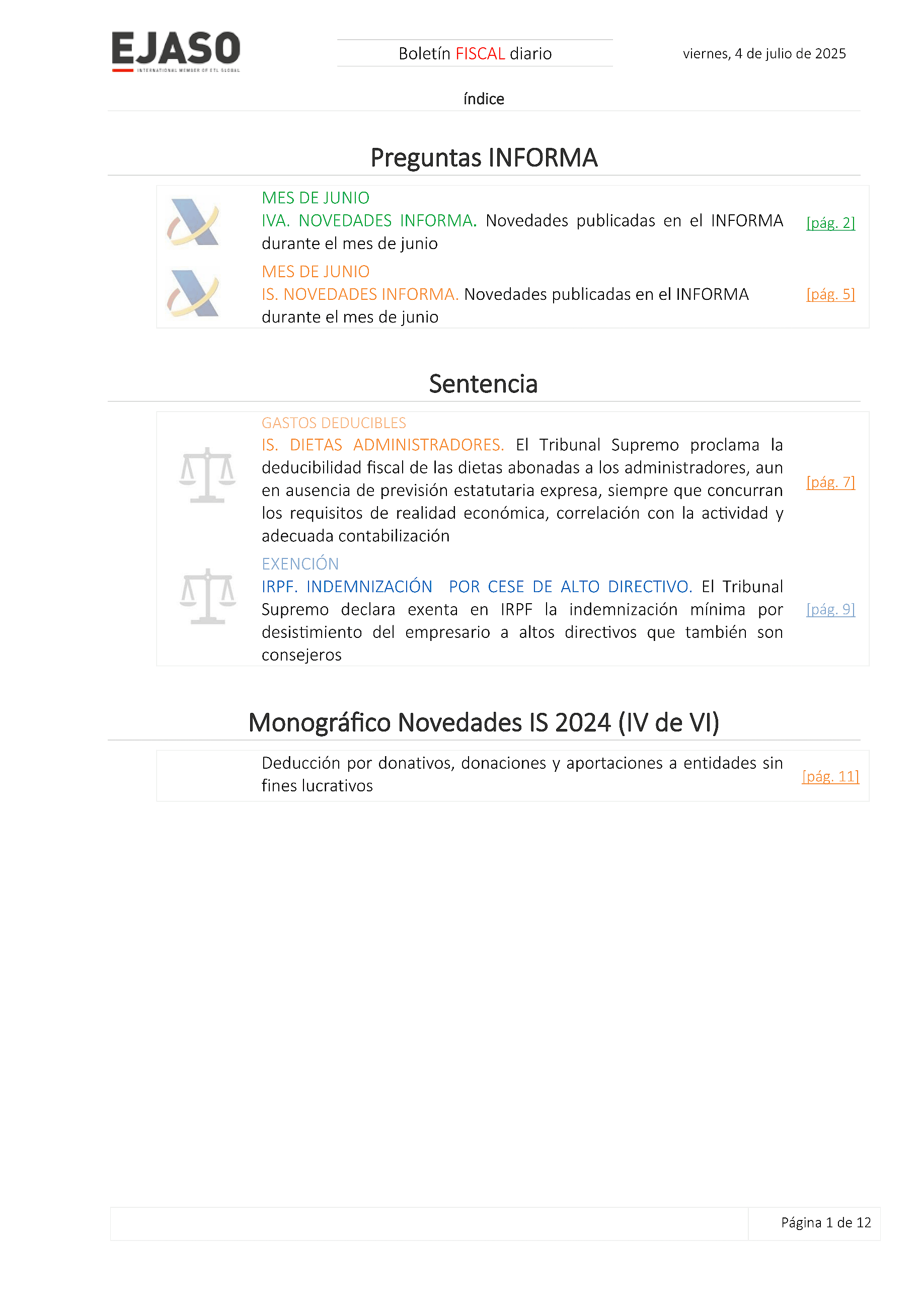 Boletín fiscal 04/07/2025