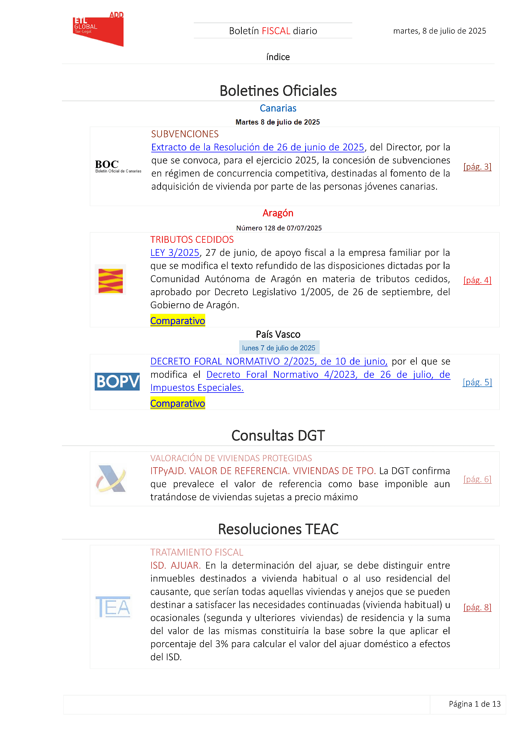 Boletín fiscal 08/07/2025