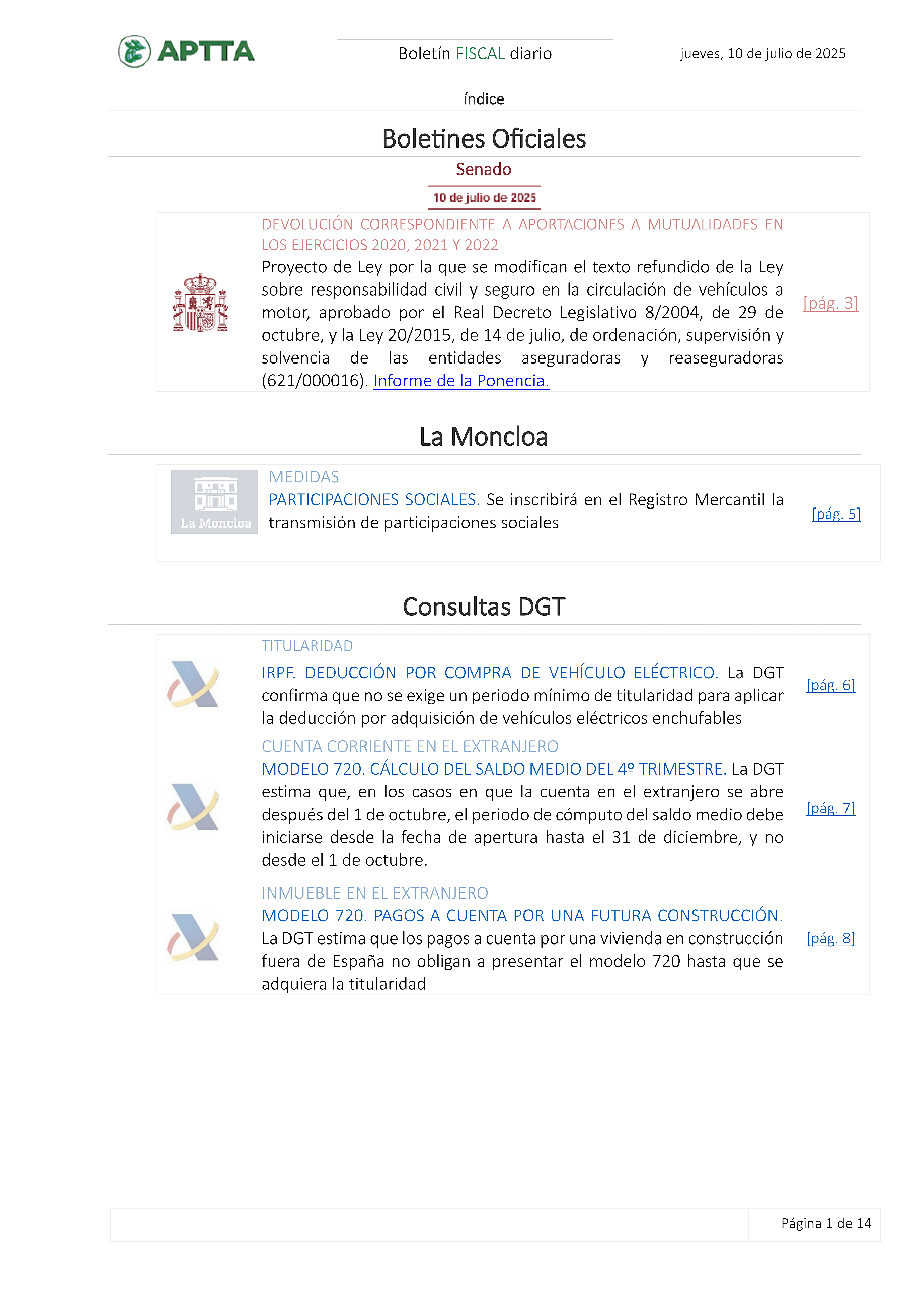 Boletín fiscal 10/07/2025