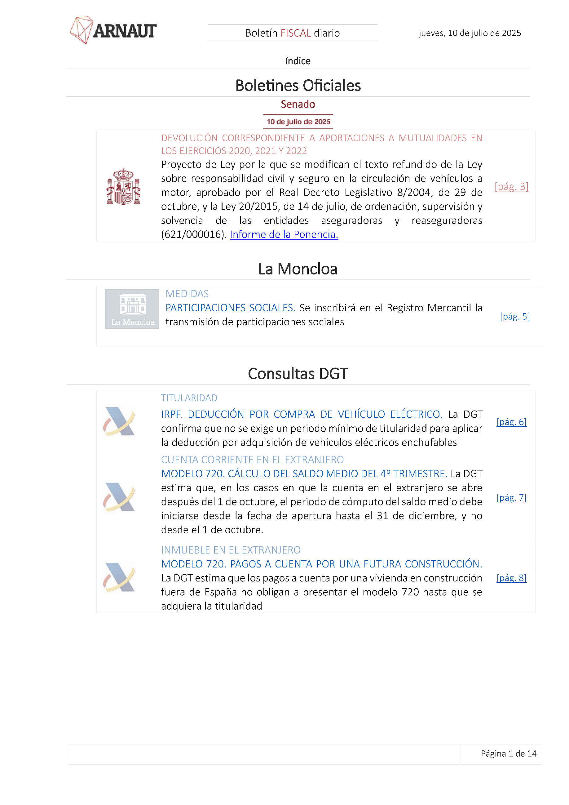 Boletín fiscal 10/07/2025