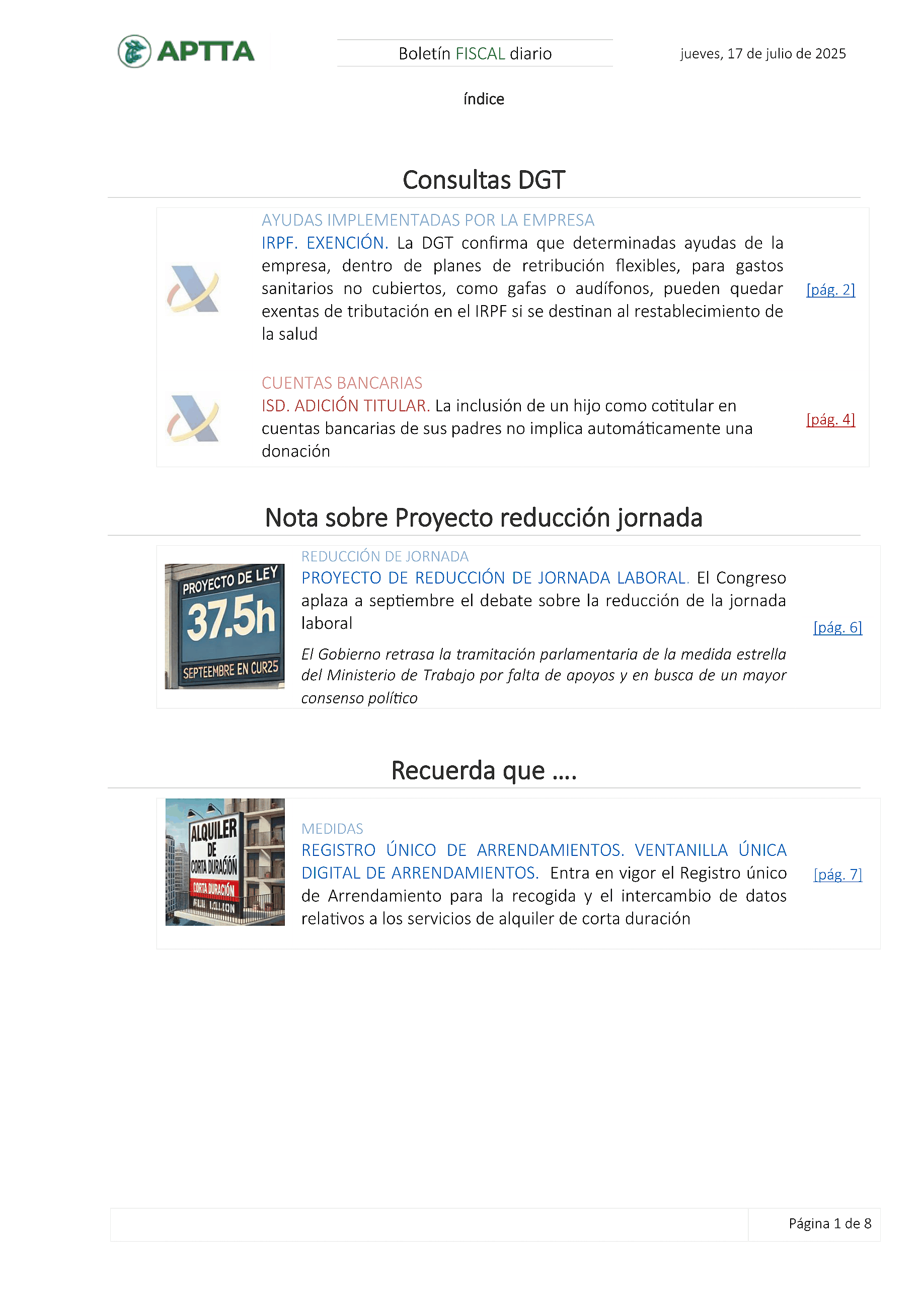 Boletín fiscal 17/07/2025