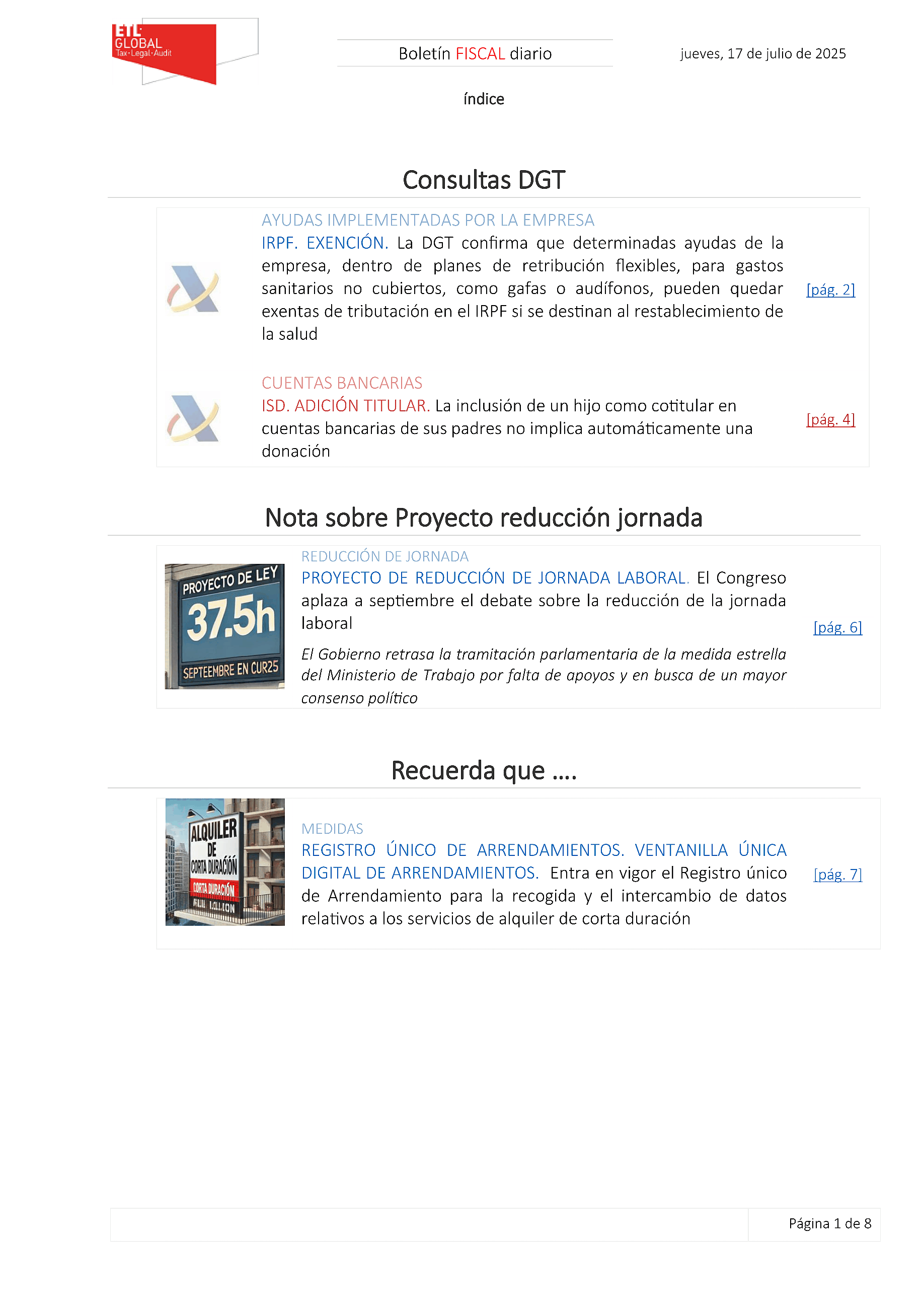 Boletín fiscal 17/07/2025
