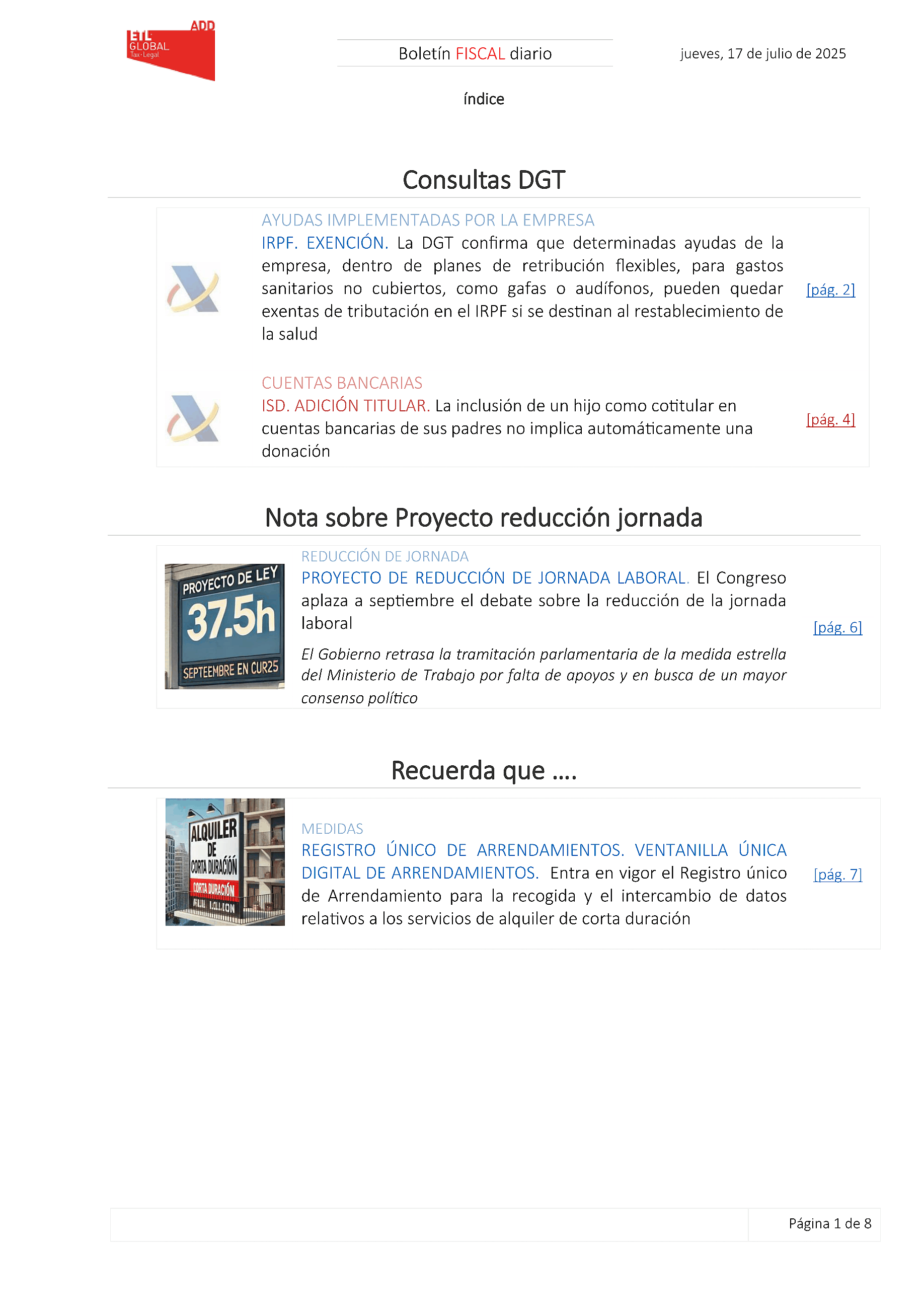 Boletín fiscal 17/07/2025