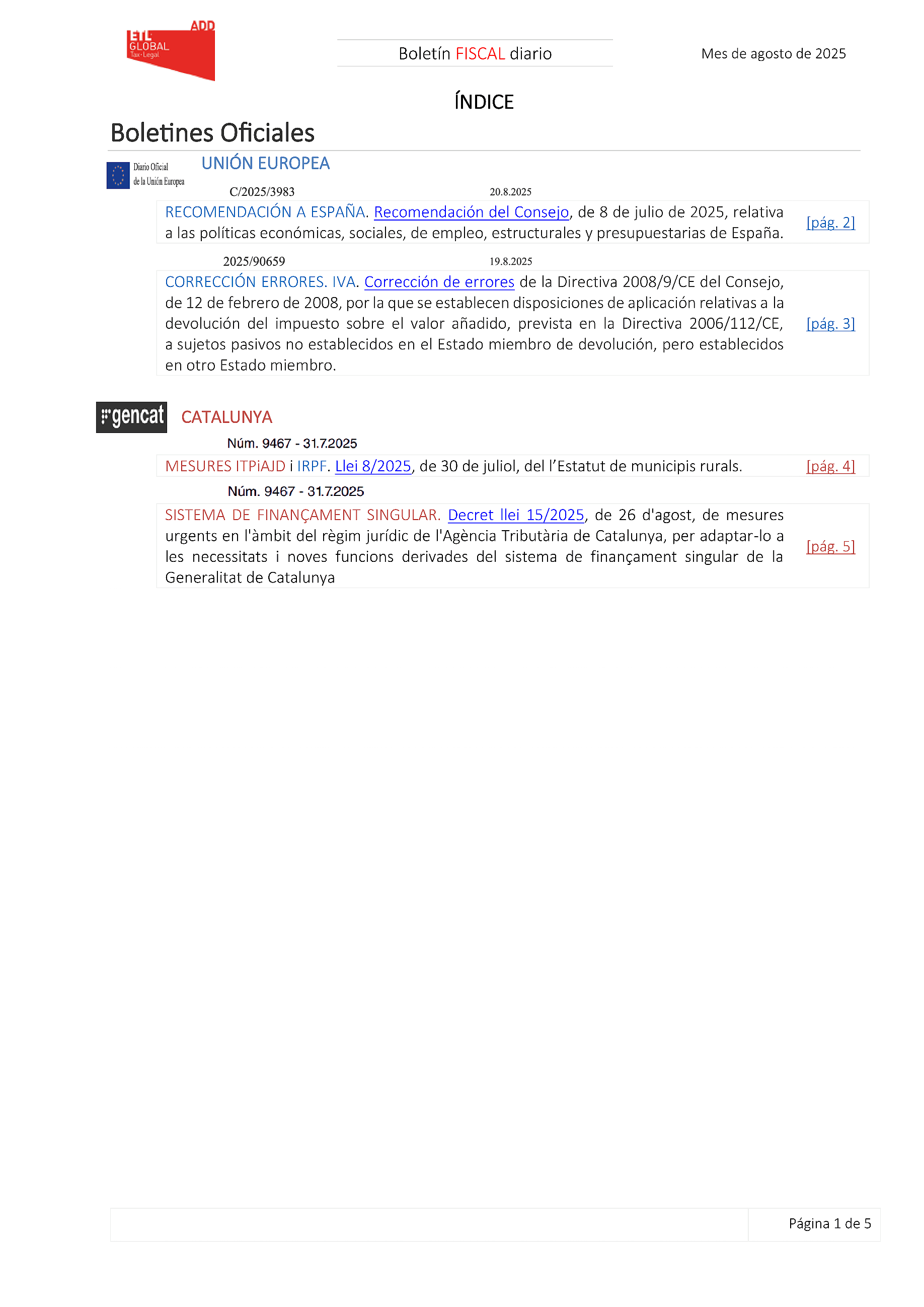 Boletín fiscal 31/08/2025