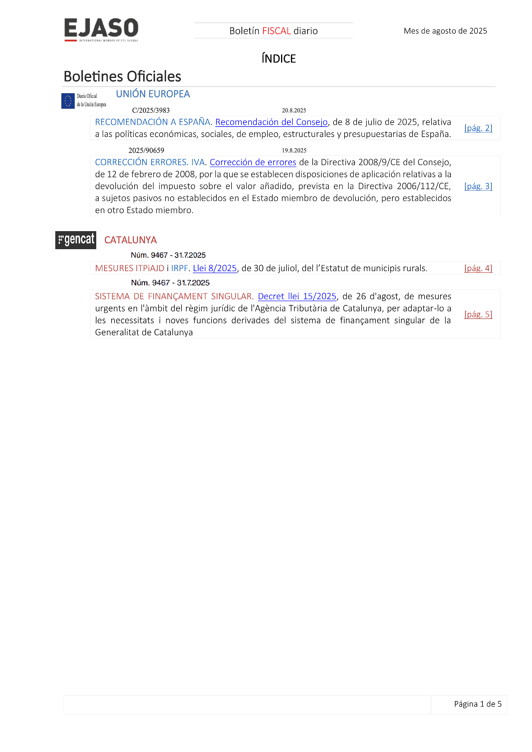 Boletín fiscal 31/08/2025