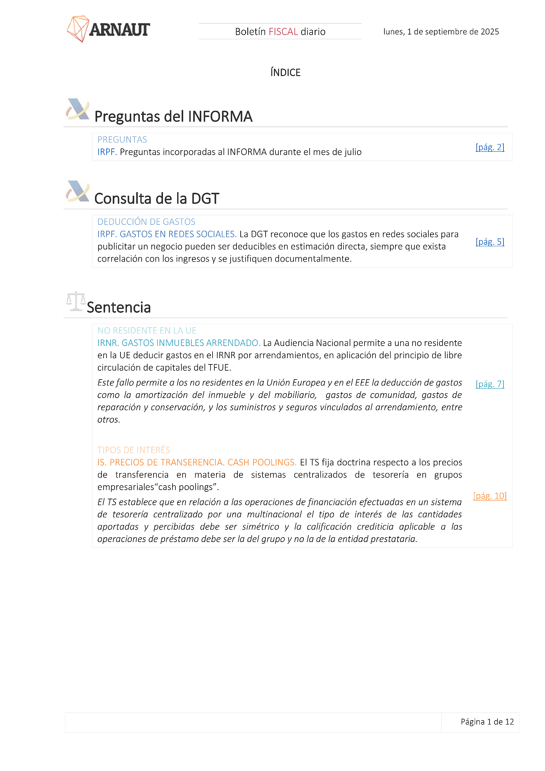 Boletín fiscal 01/09/2025