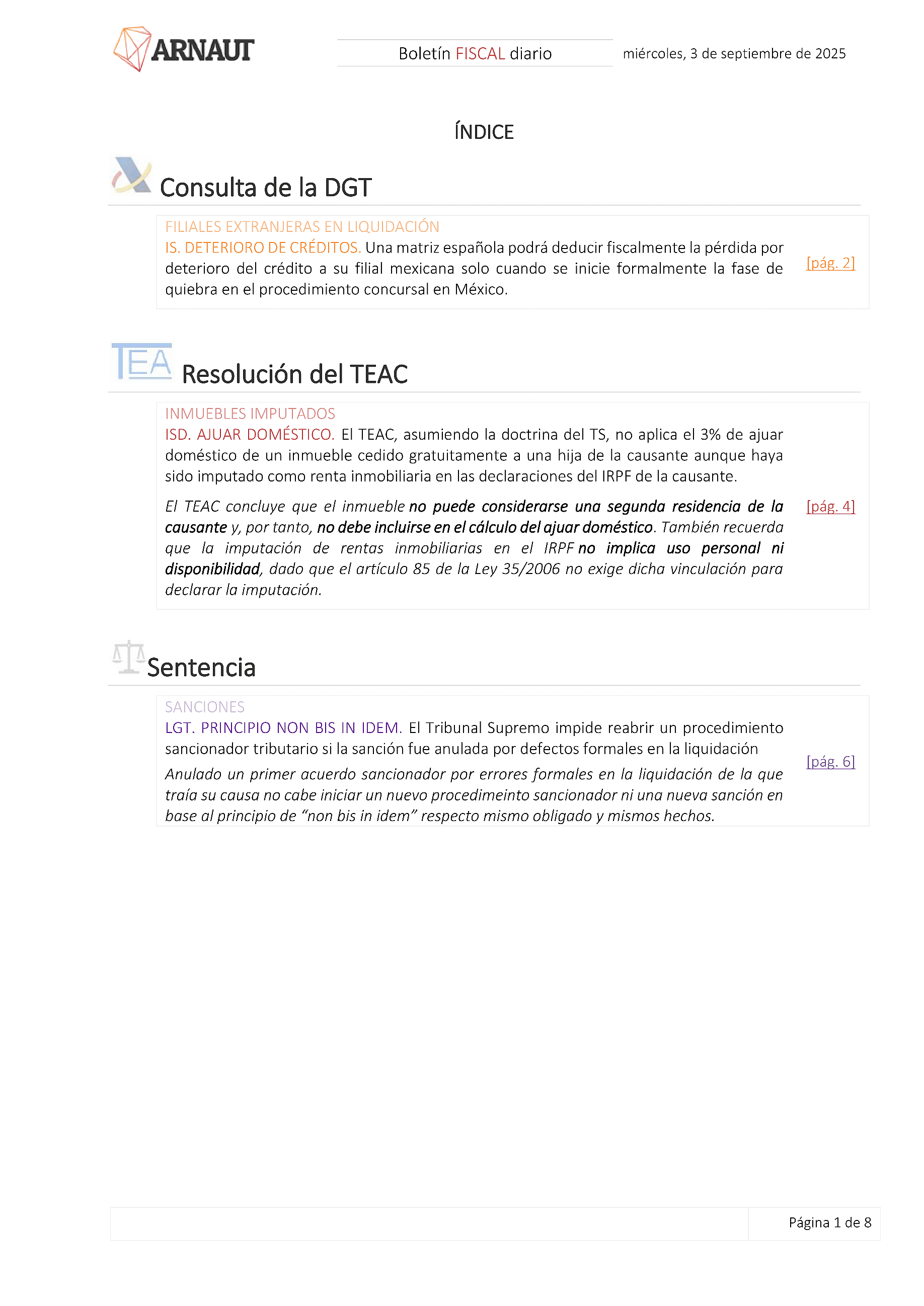 Boletín fiscal 03/09/2025