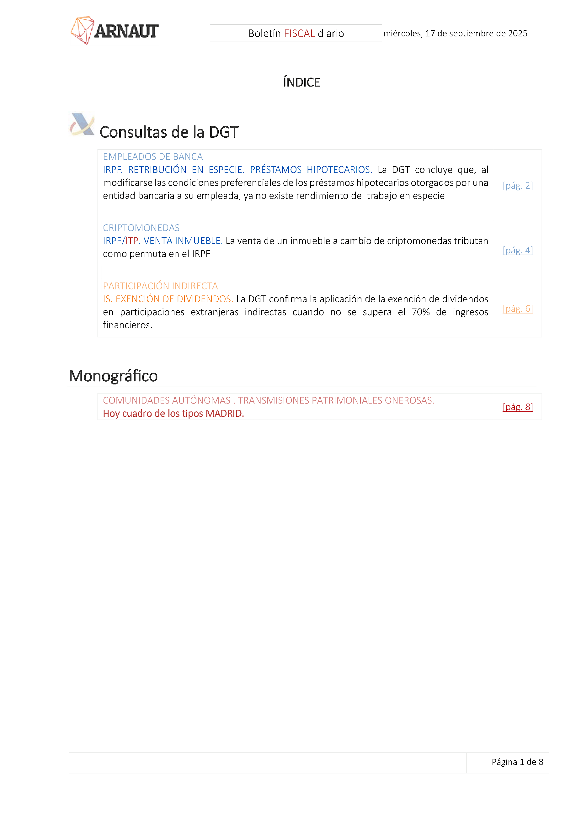 Boletín fiscal 17/09/2025