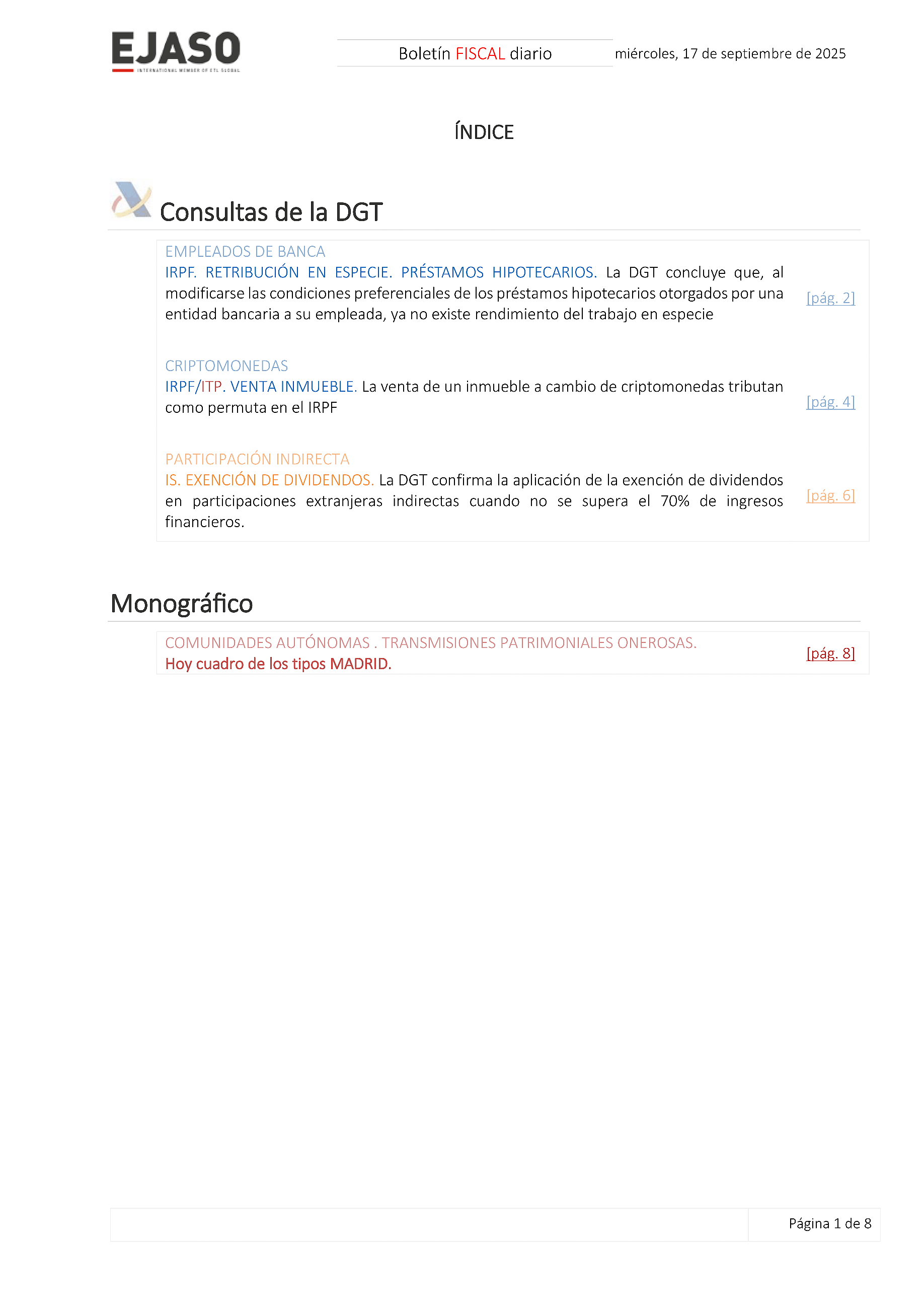 Boletín fiscal 17/09/2025