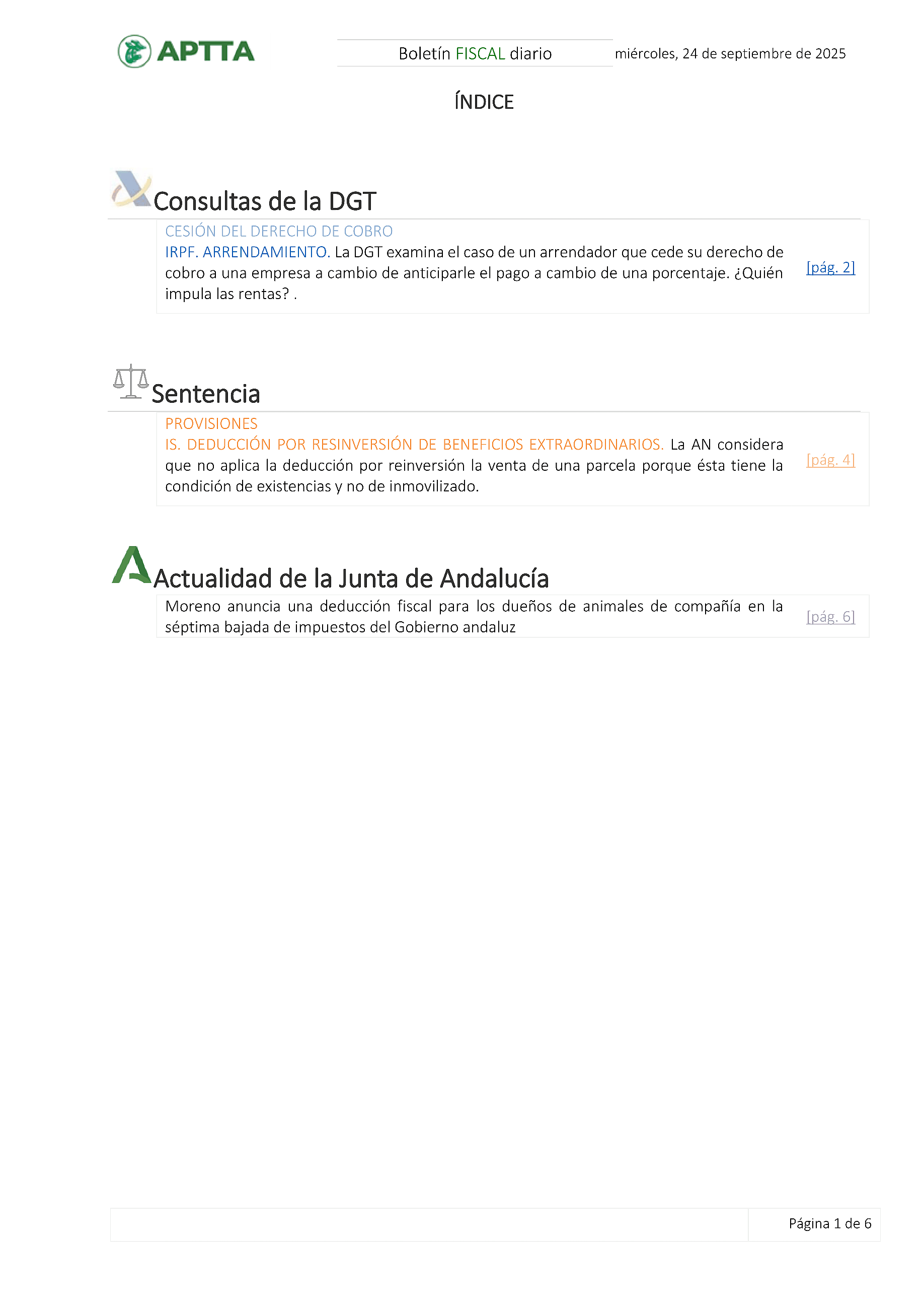 Boletín fiscal 24/09/2025