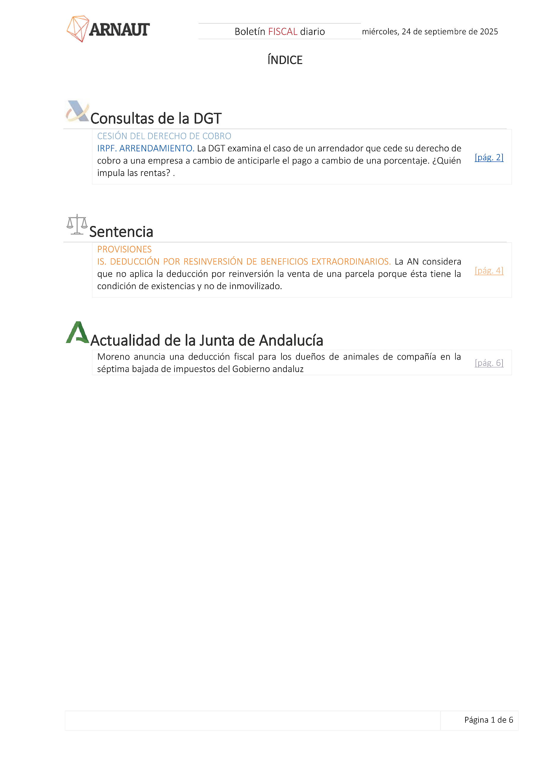 Boletín fiscal 24/09/2025