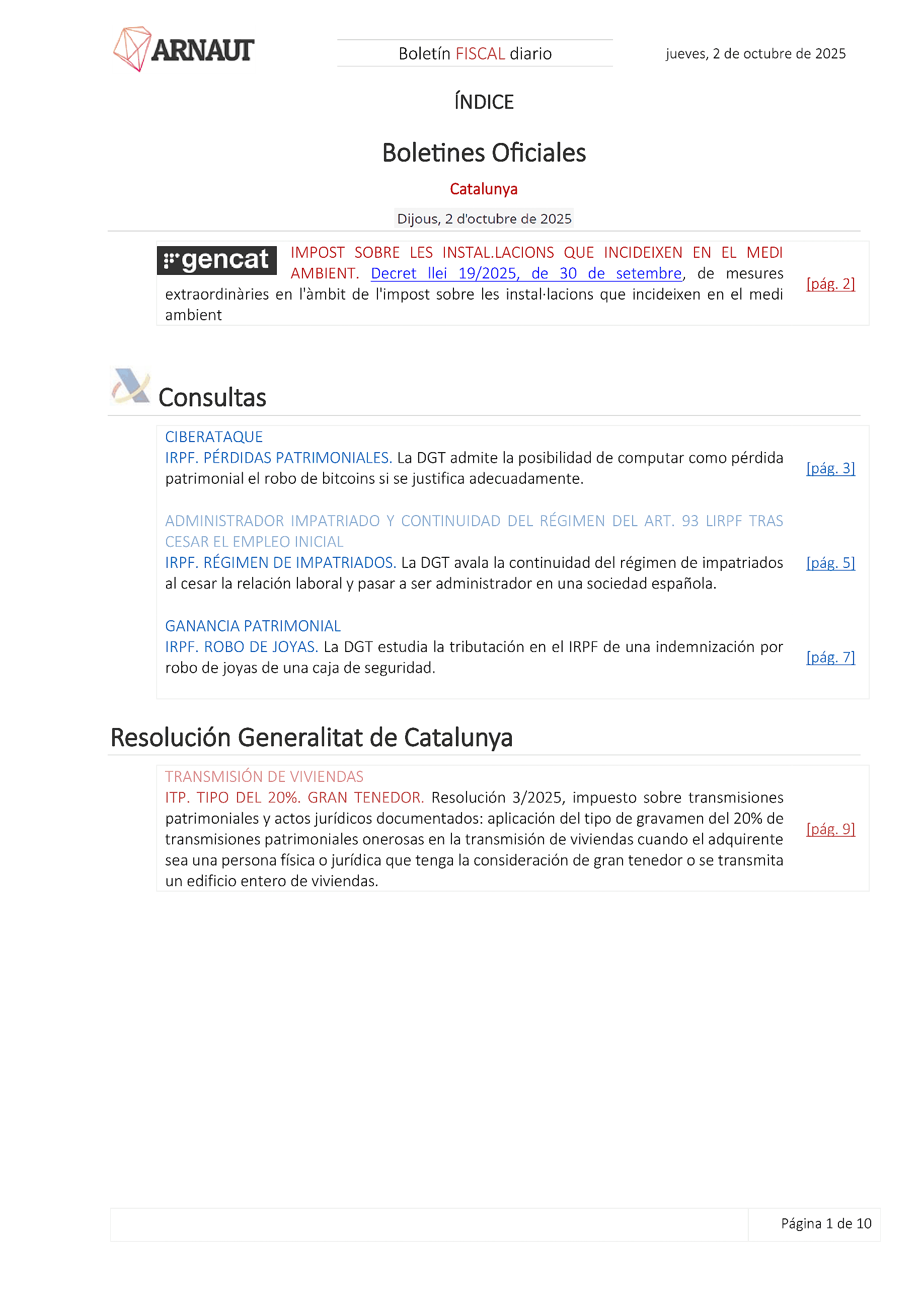 Boletín fiscal 02/10/2025