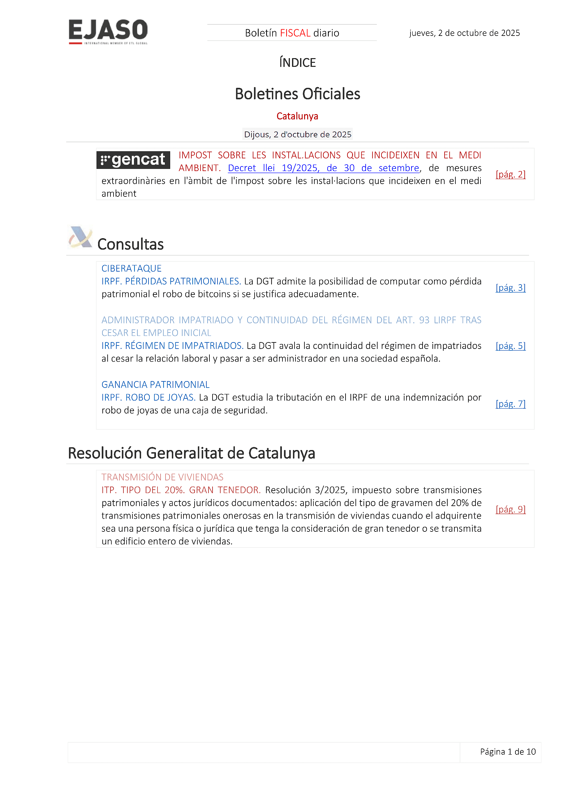 Boletín fiscal 02/10/2025