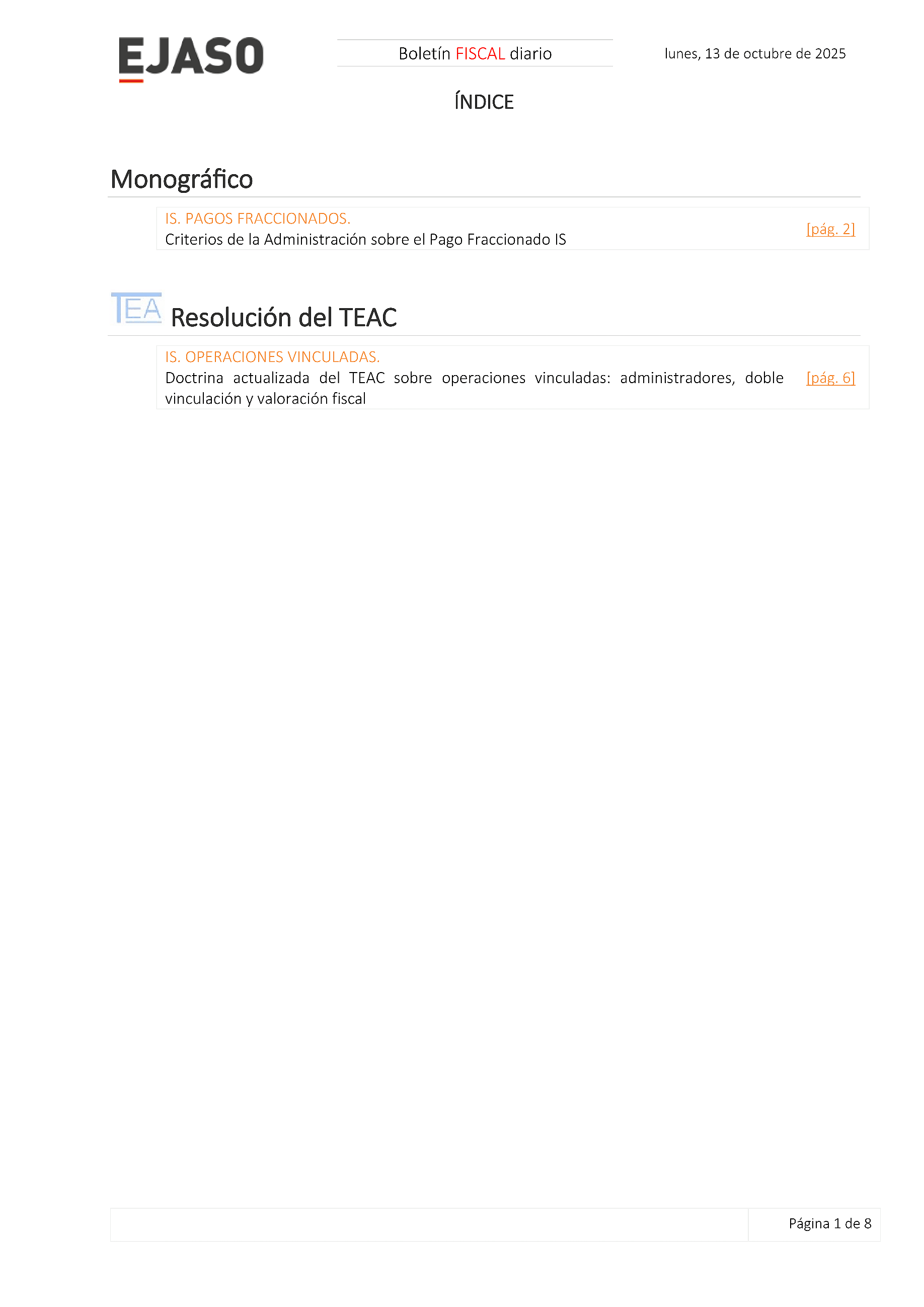Boletín fiscal 13/10/2025