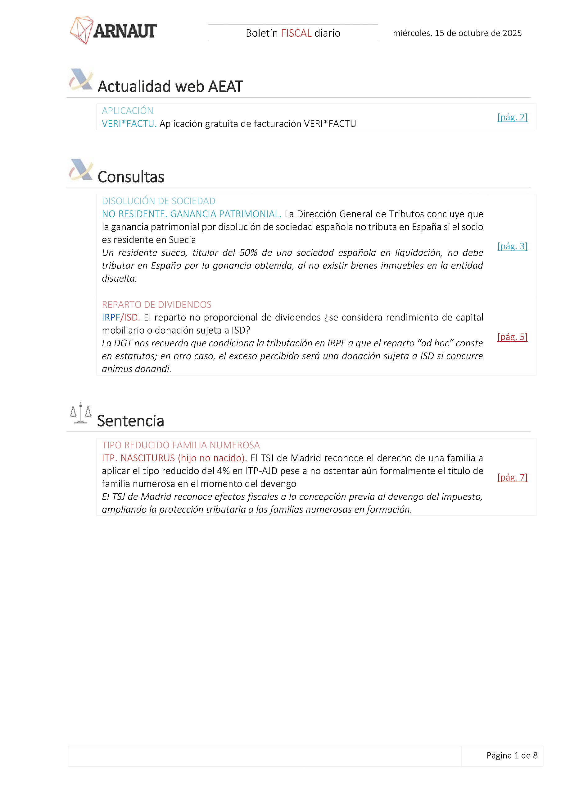 Boletín fiscal 15/10/2025