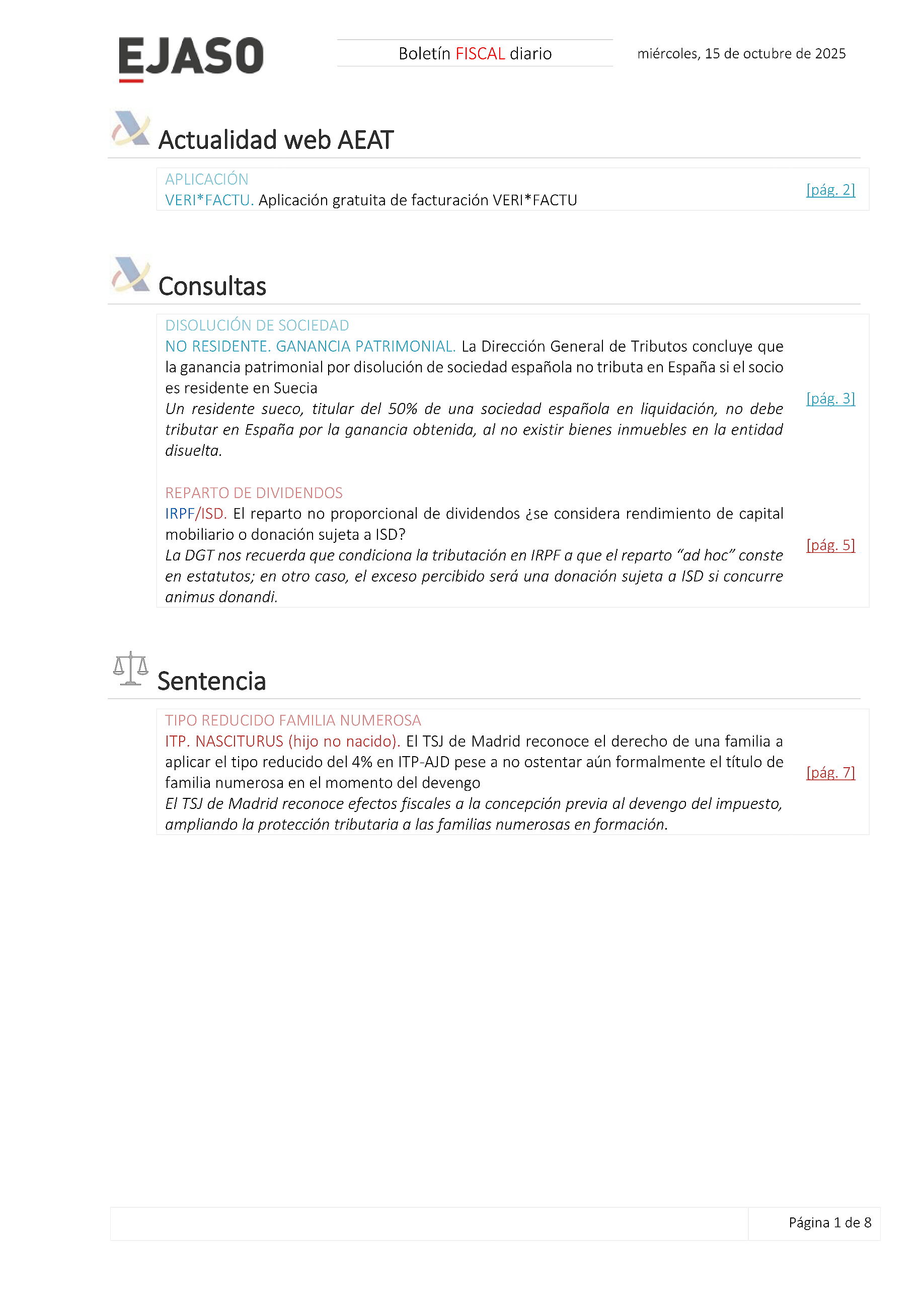 Boletín fiscal 15/10/2025