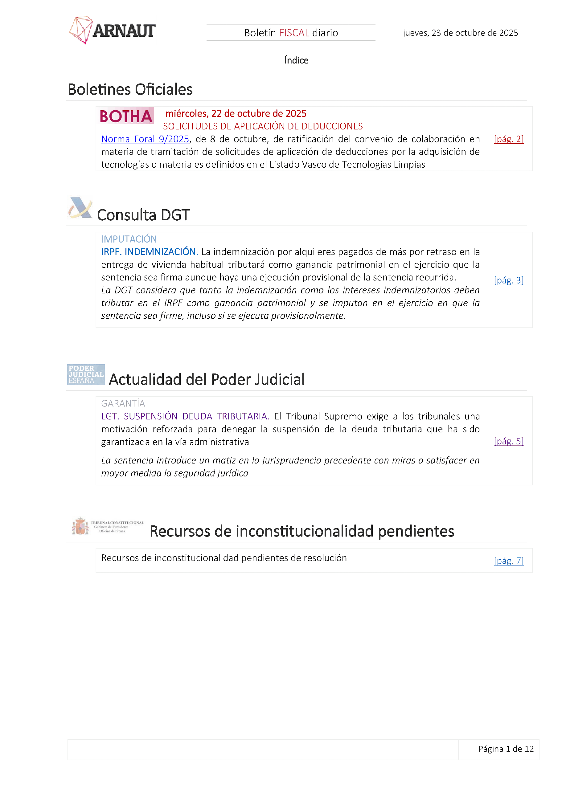 Boletín fiscal 23/10/2025