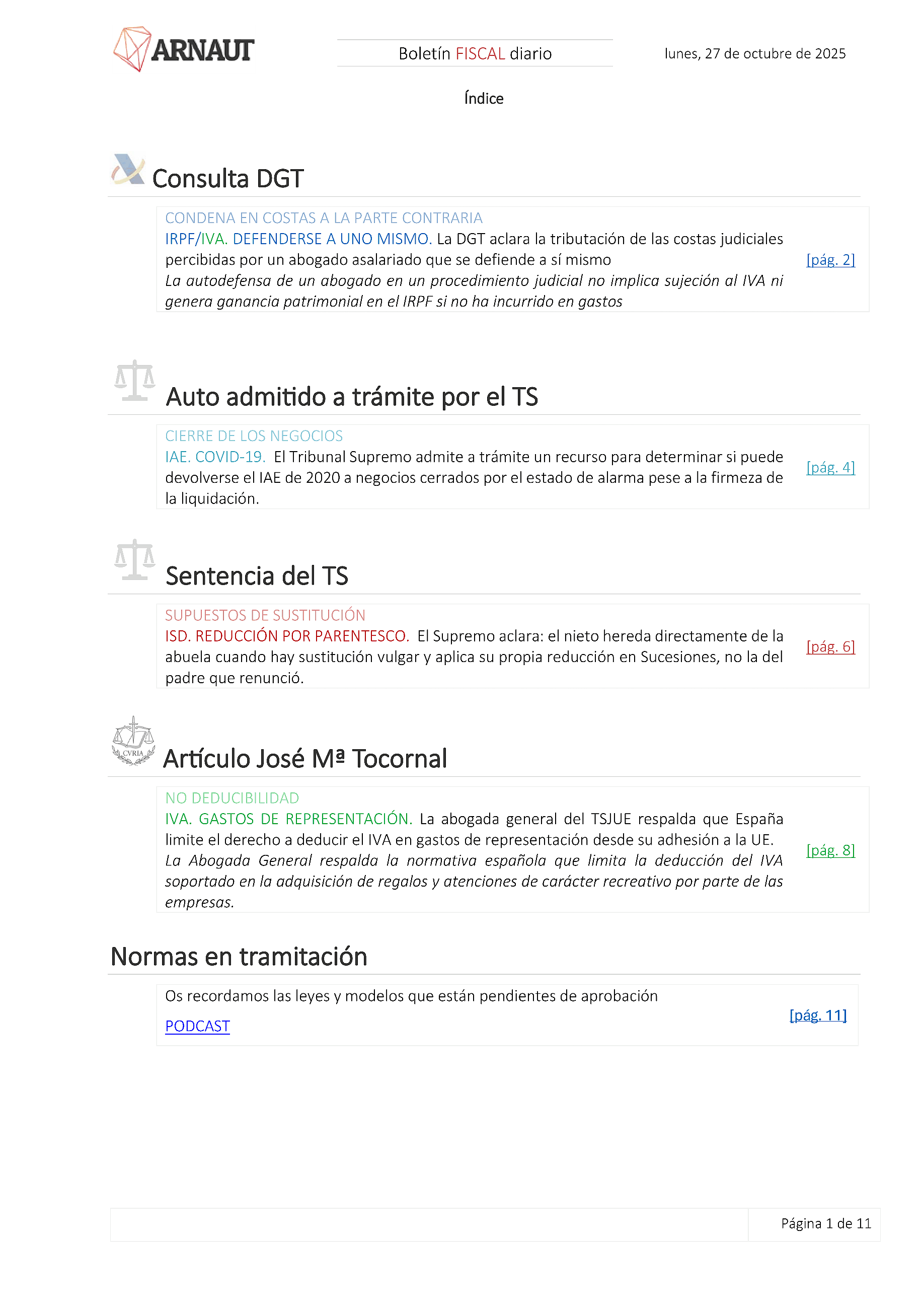 Boletín fiscal 27/10/2025
