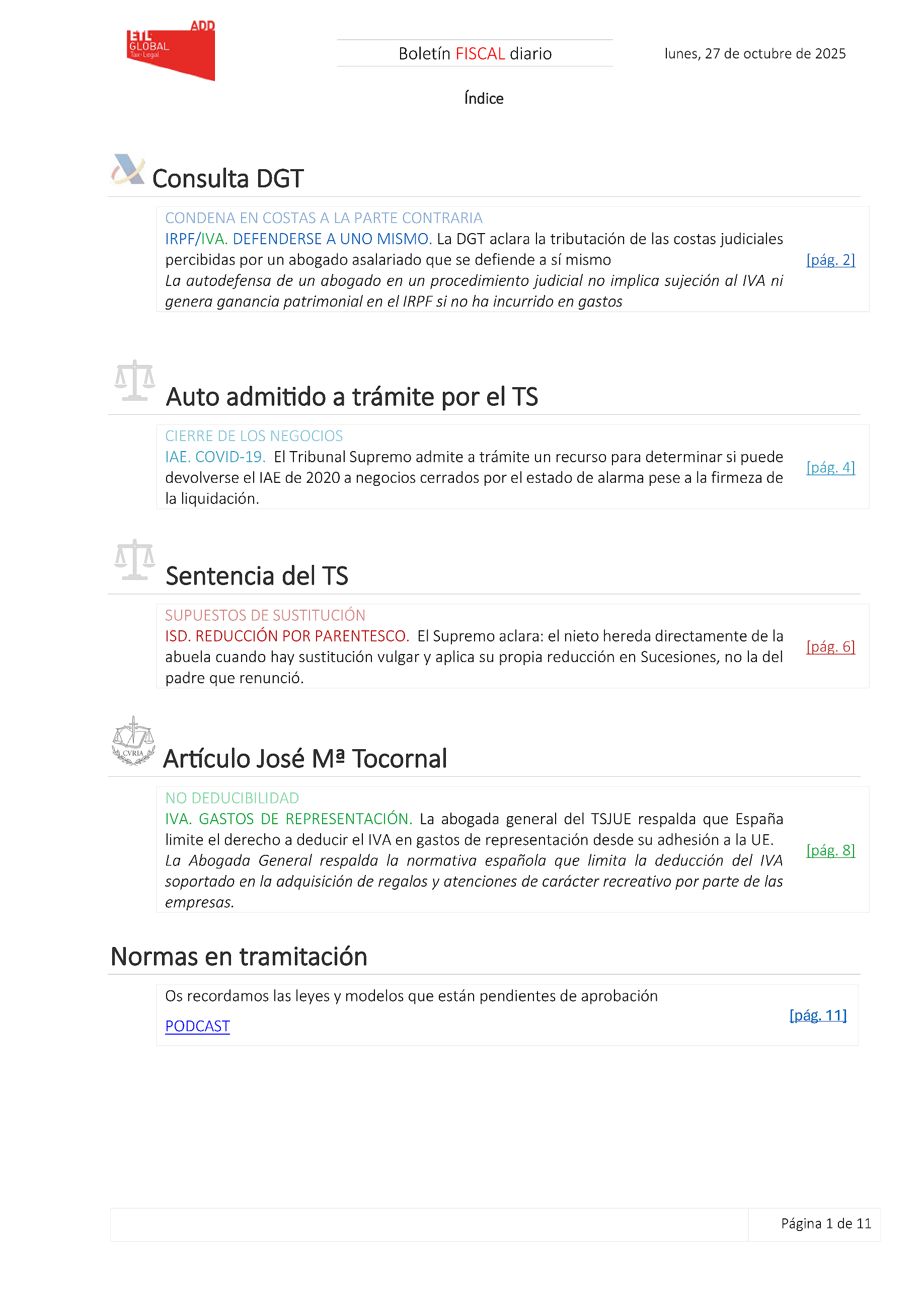 Boletín fiscal 27/10/2025