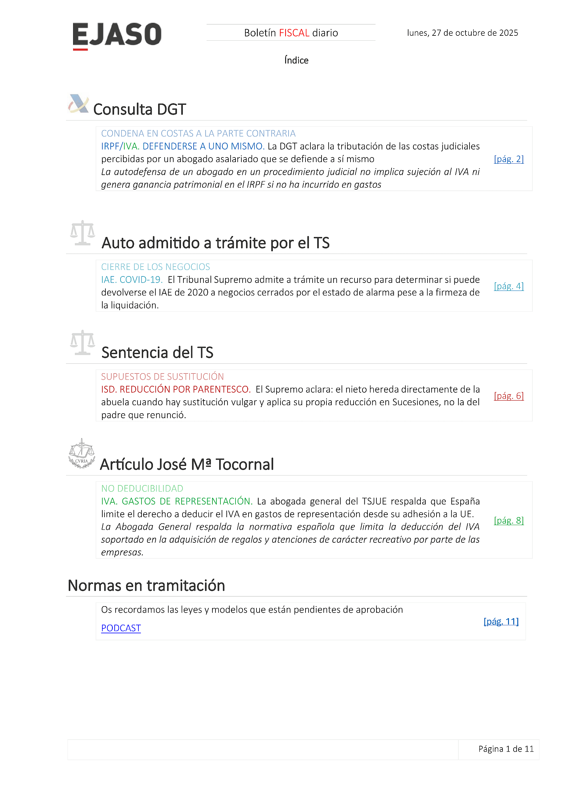 Boletín fiscal 27/10/2025