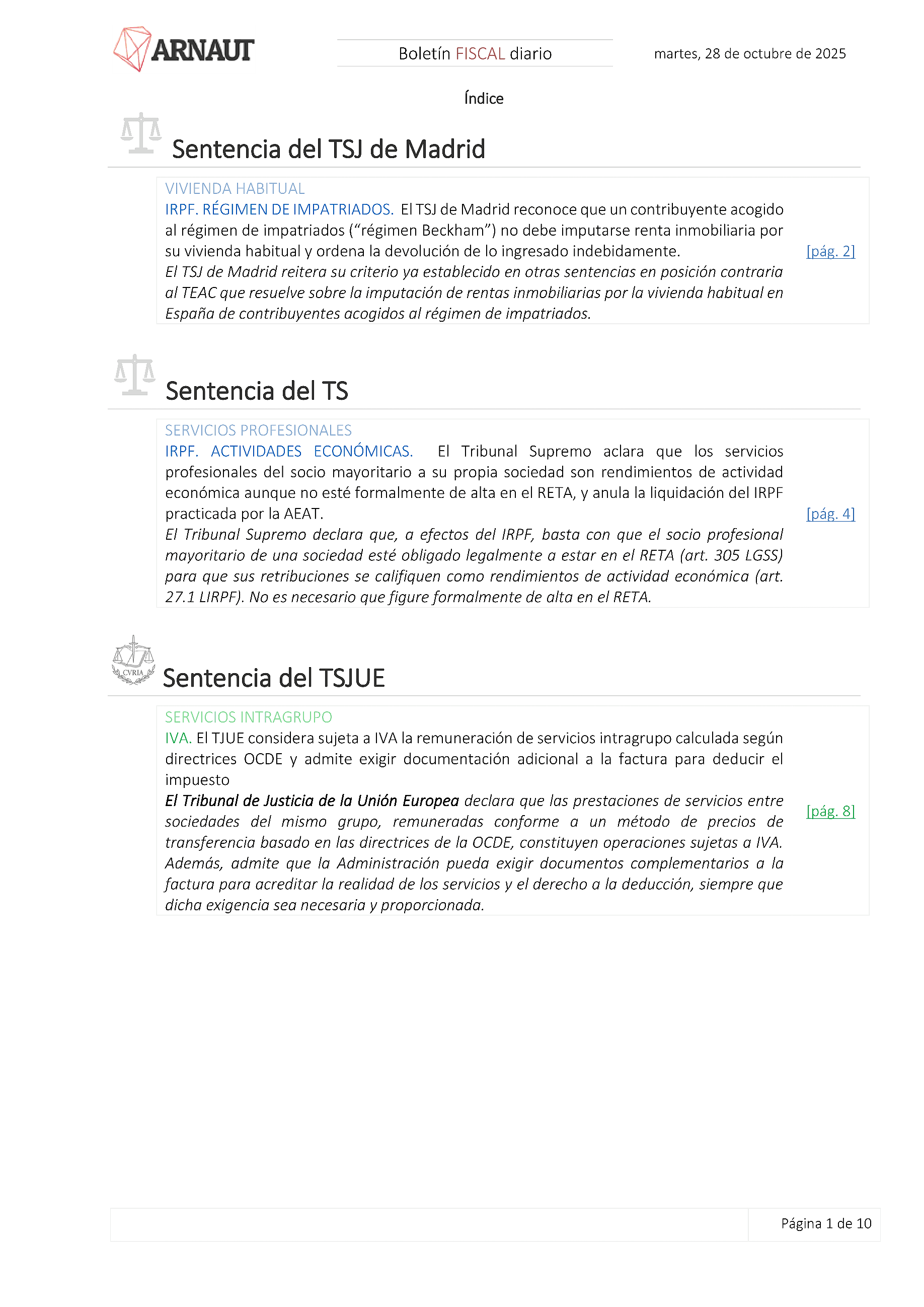 Boletín fiscal 28/10/2025