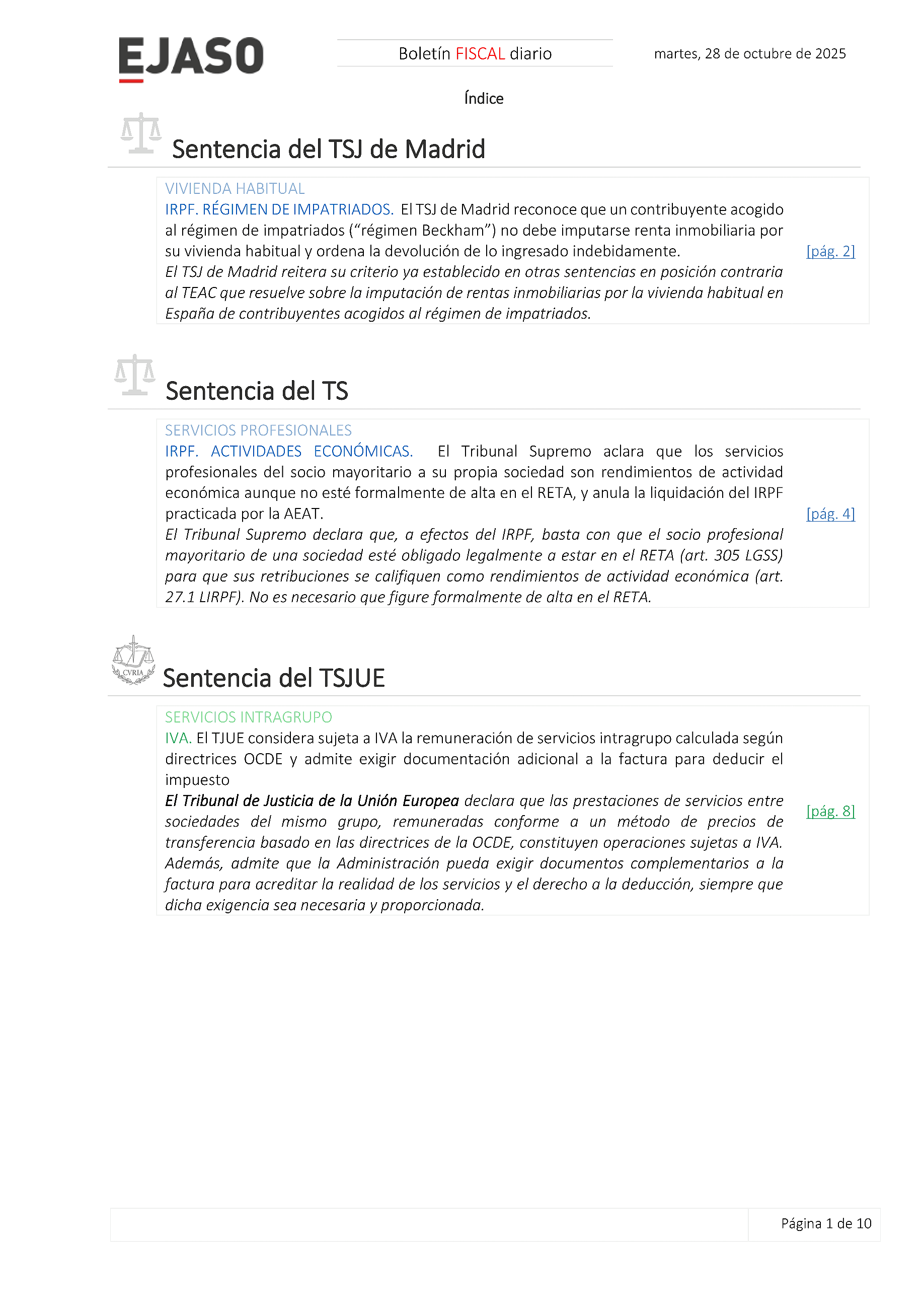 Boletín fiscal 28/10/2025