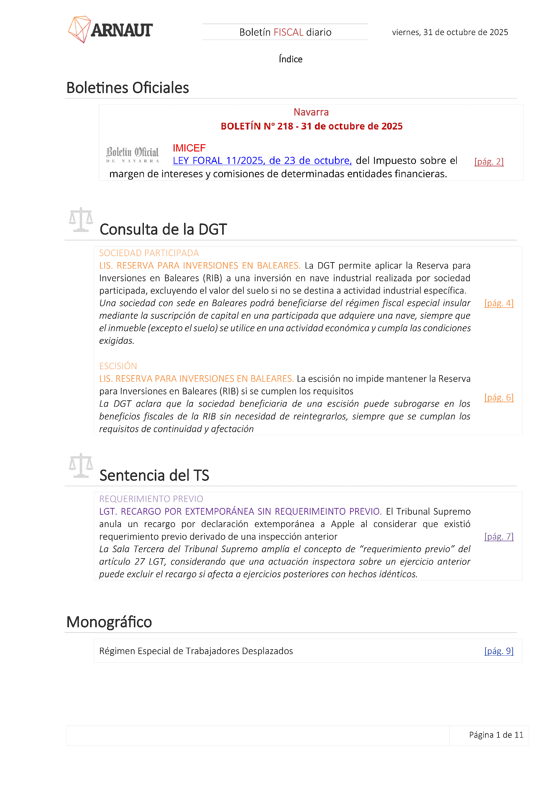 Boletín fiscal 31/10/2025