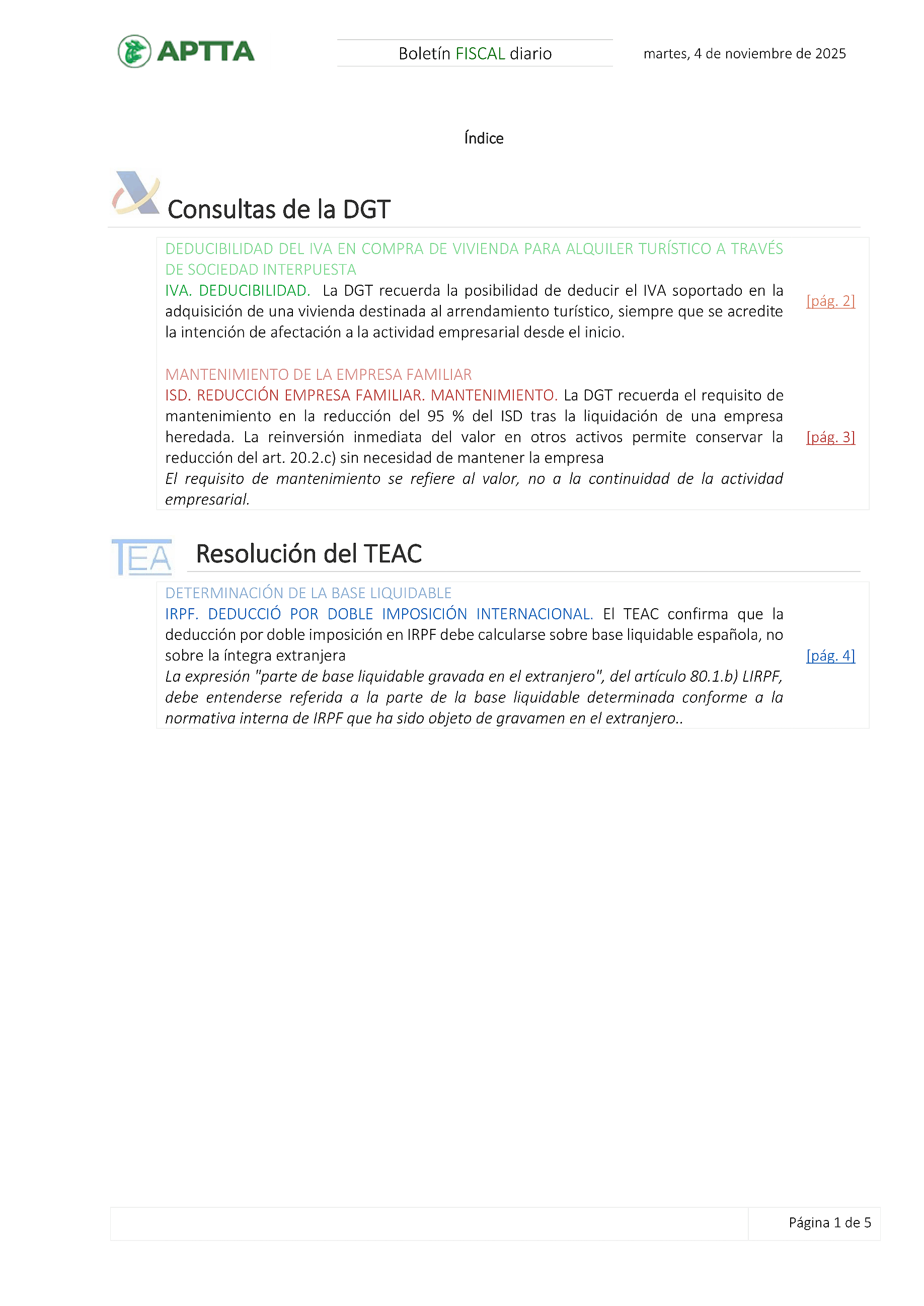 Boletín fiscal 04/11/2025