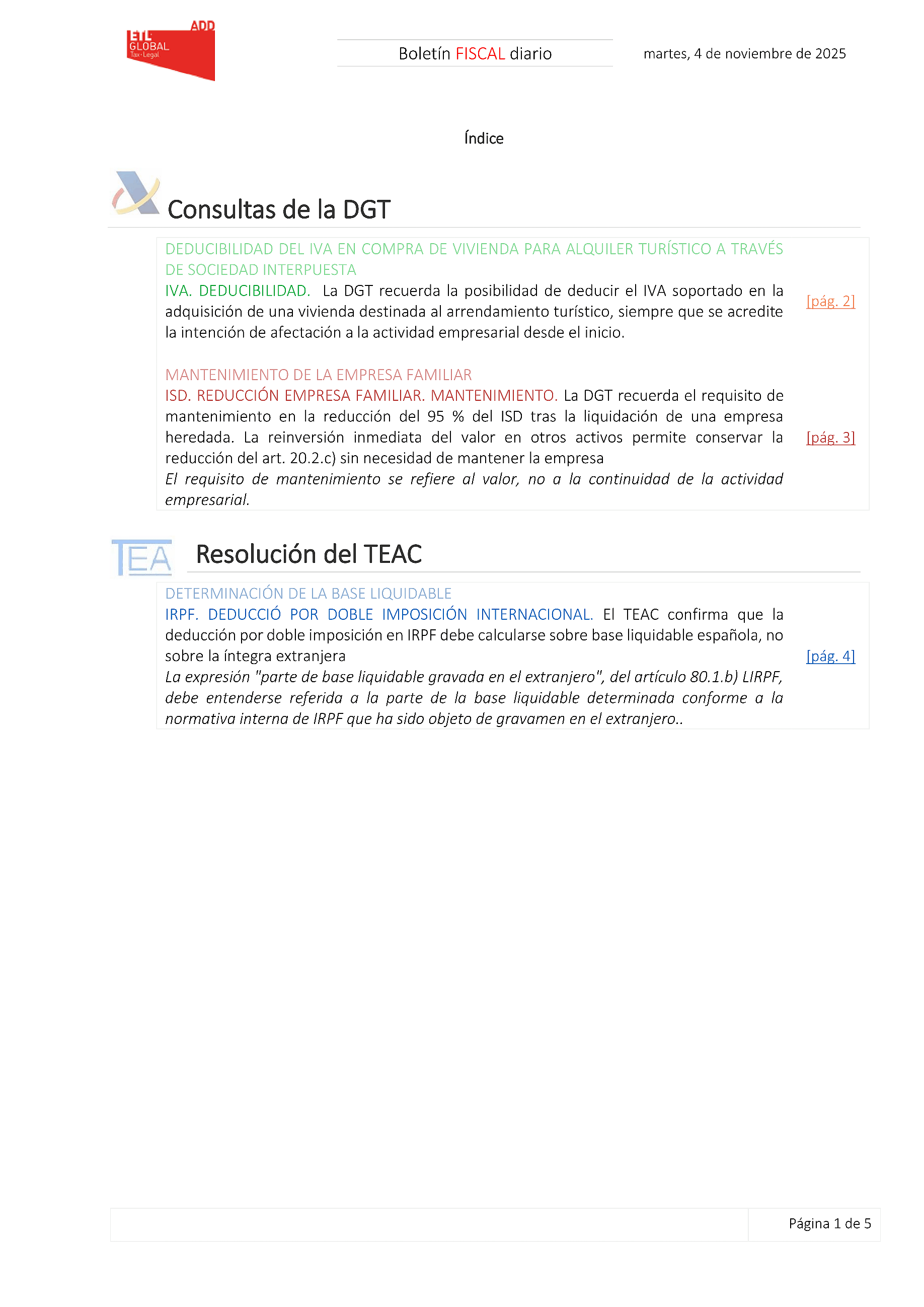 Boletín fiscal 04/11/2025