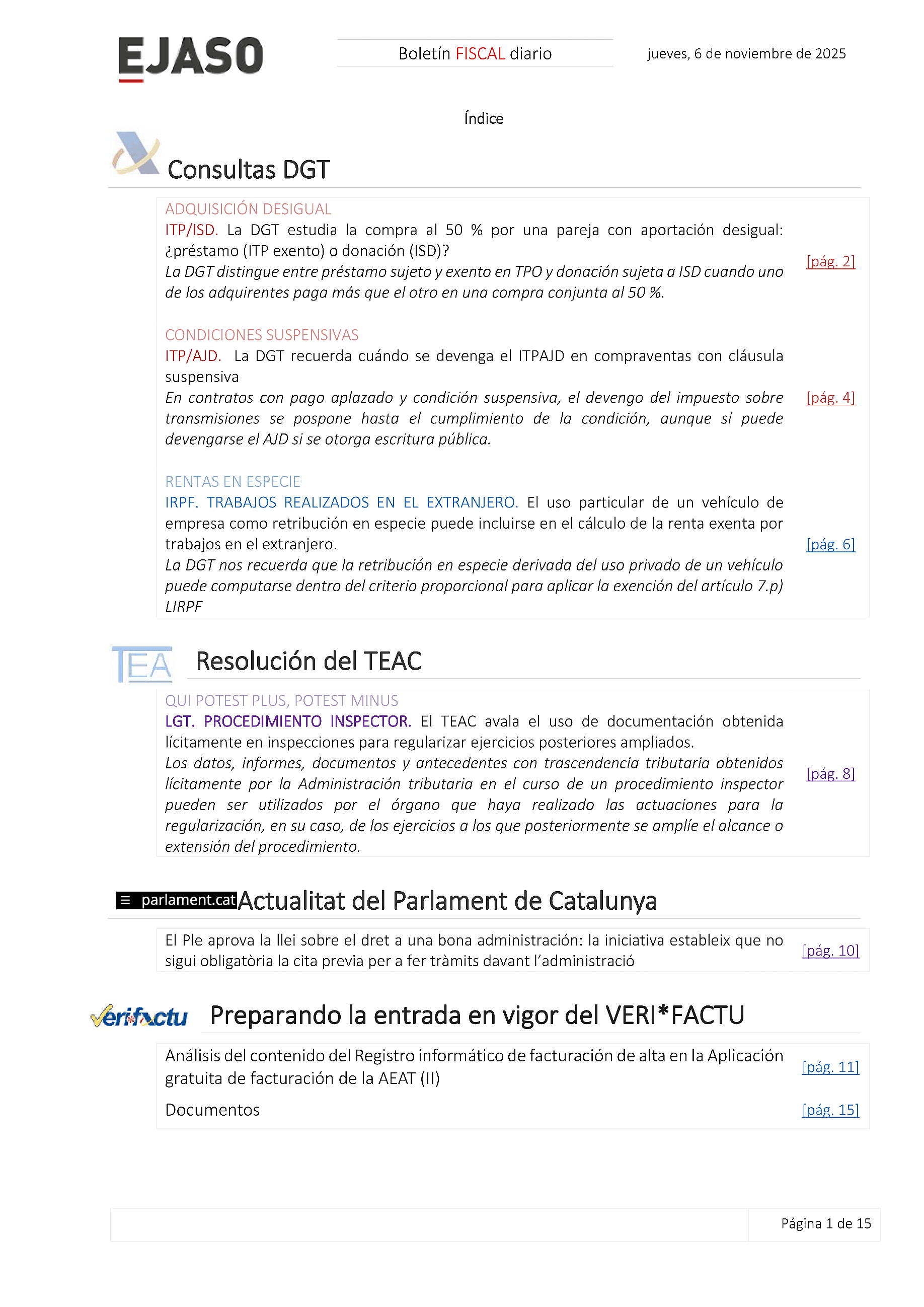 Boletín fiscal 06/11/2025