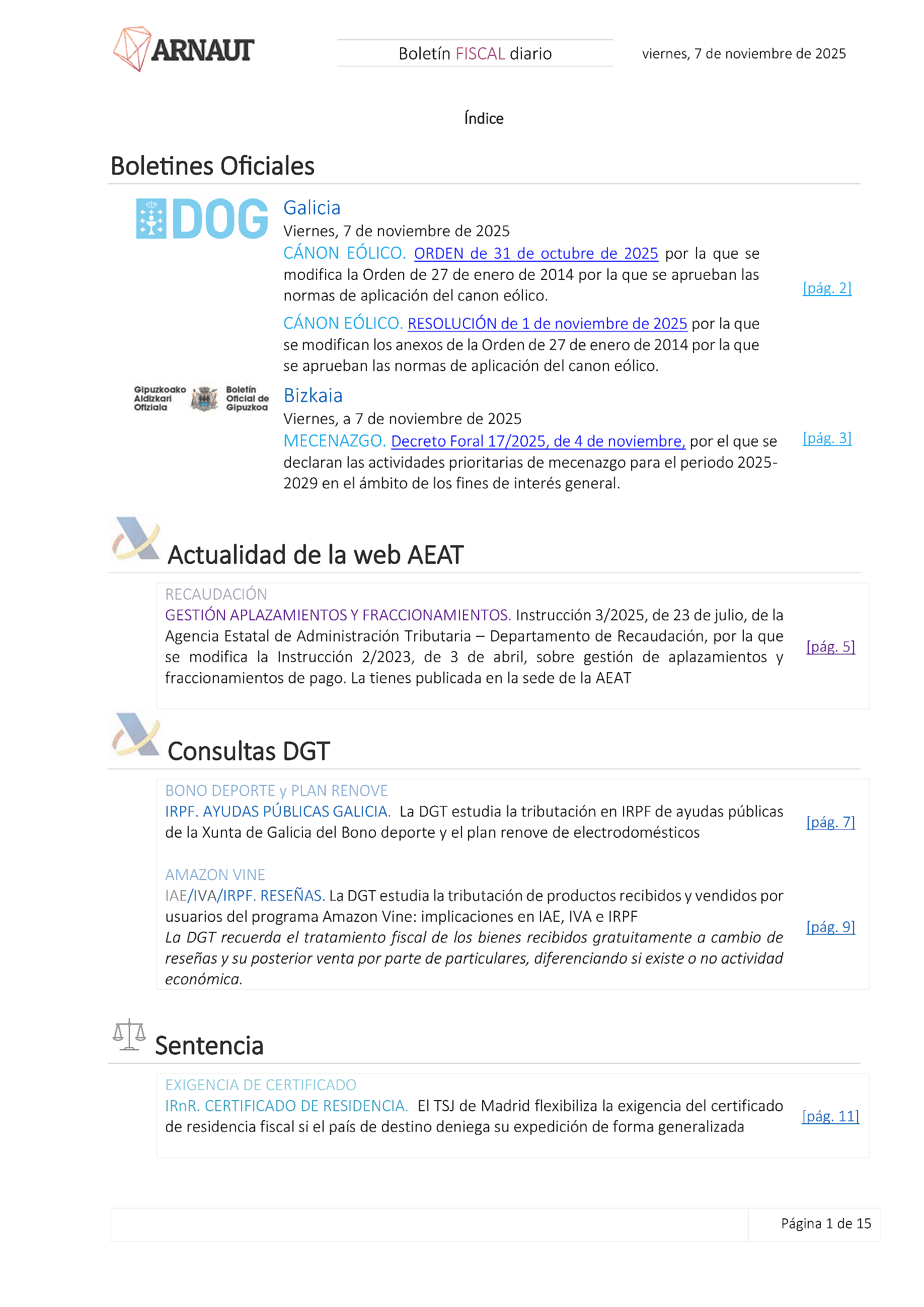 Boletín fiscal 07/11/2025