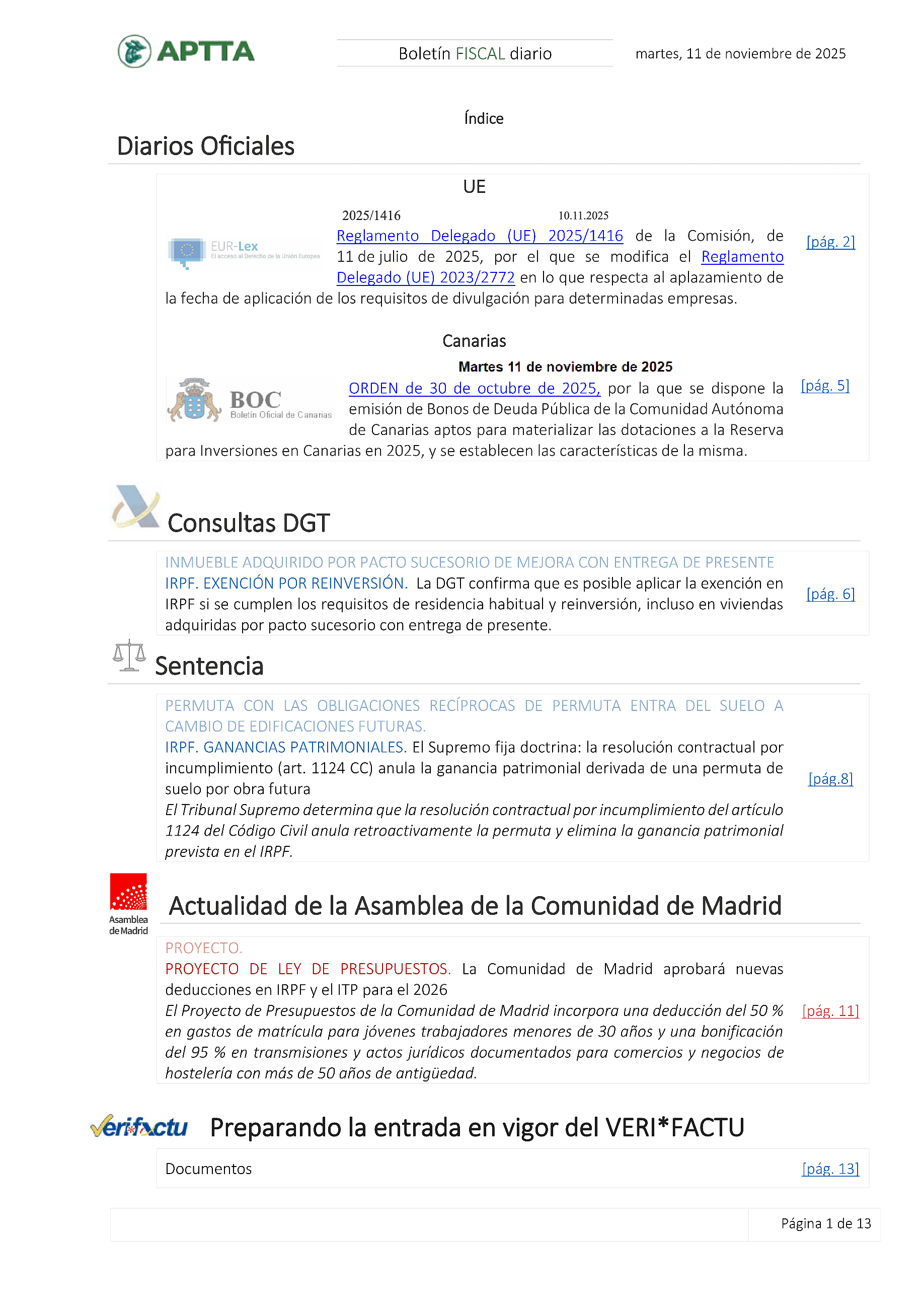 Boletín fiscal 11/11/2025